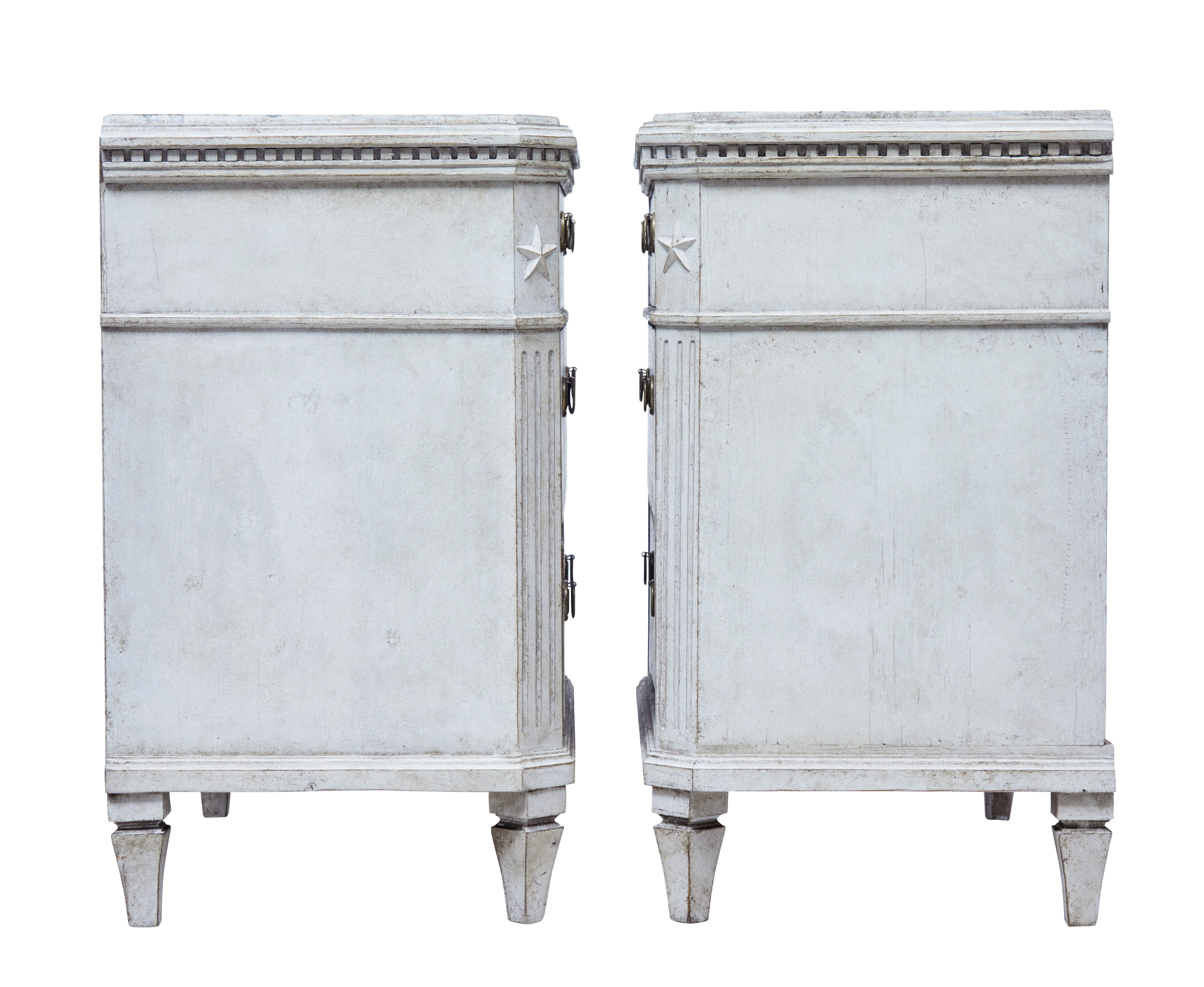 Pair of 19th Century Scandinavian Commodes with Faux Marble Tops In Good Condition In Debenham, Suffolk
