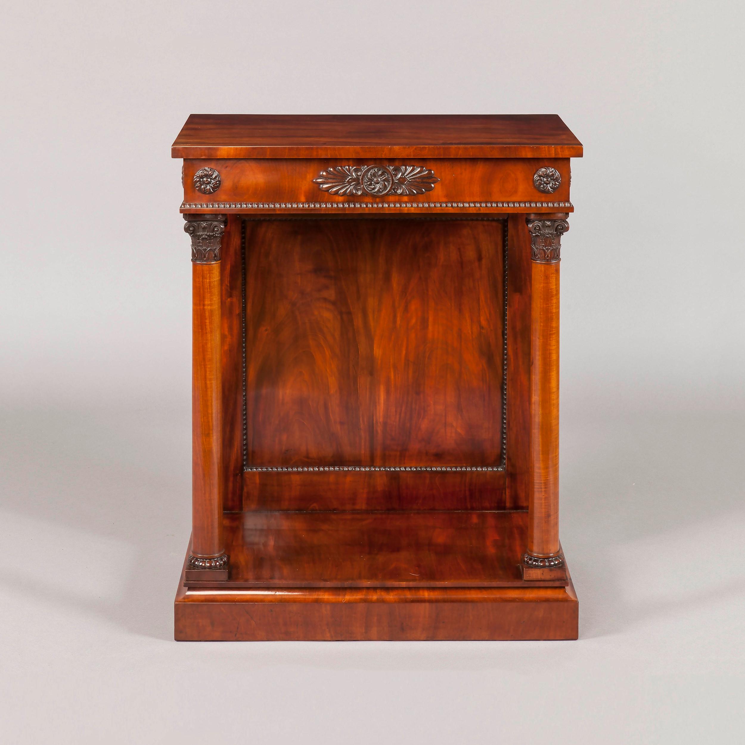 Pair of 19th Century Scandinavian Mahogany Console Tables and Mirrors In Good Condition For Sale In London, GB