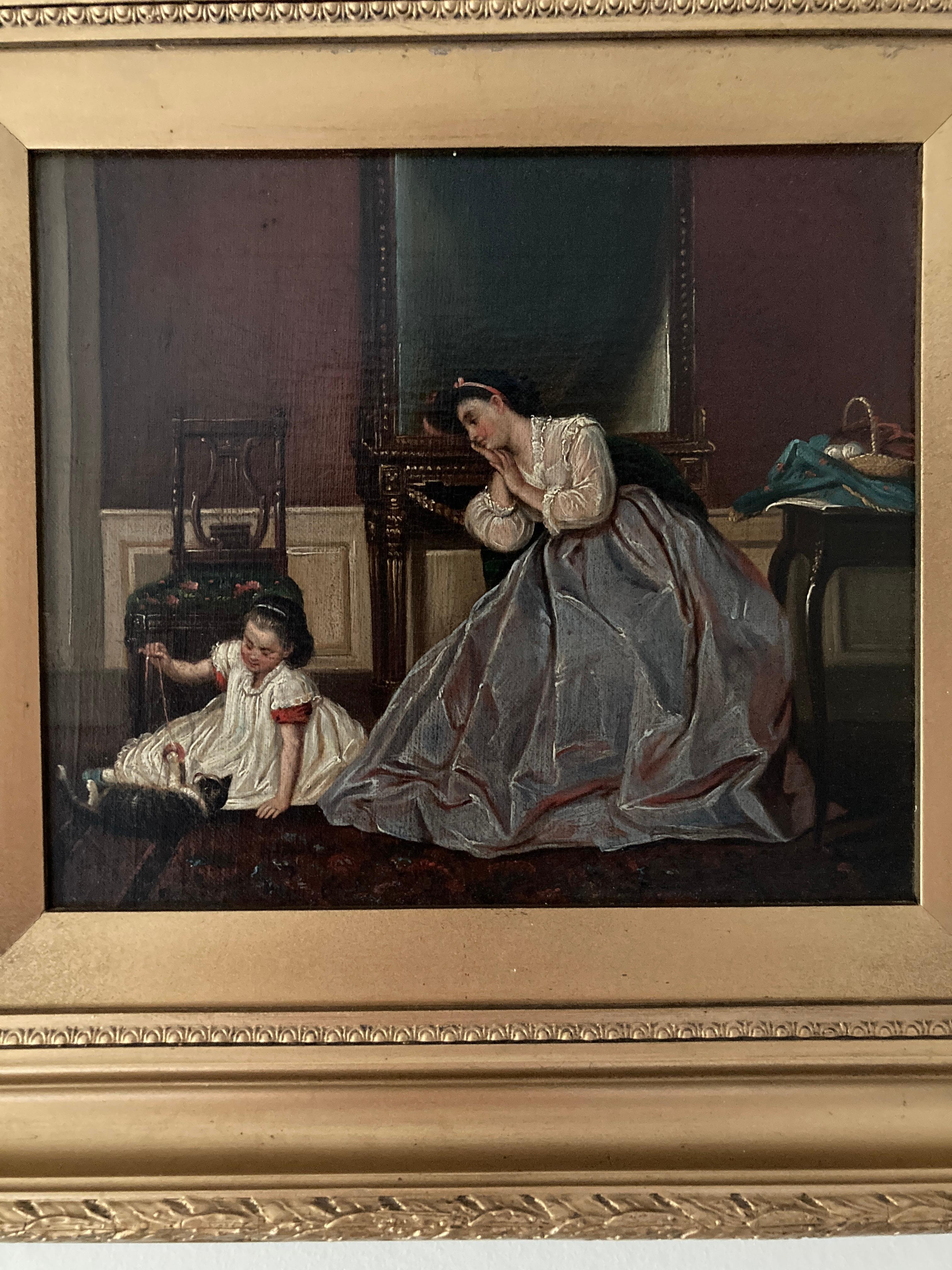 British Pair of 19th Century School, Oil on Canvas, Conversation Pieces  For Sale