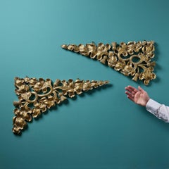 Pair of 19th Century Scottish Carved Gilt Oak Wall Hangings