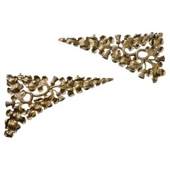 Pair of 19th Century Scottish Carved Gilt Oak Wall Hangings