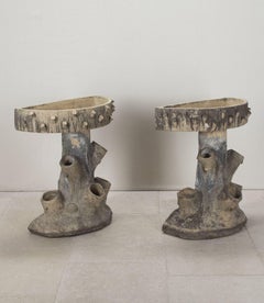 Pair of 19th Century Scottish Salt Glazed Faux Bois Strawberry Planters