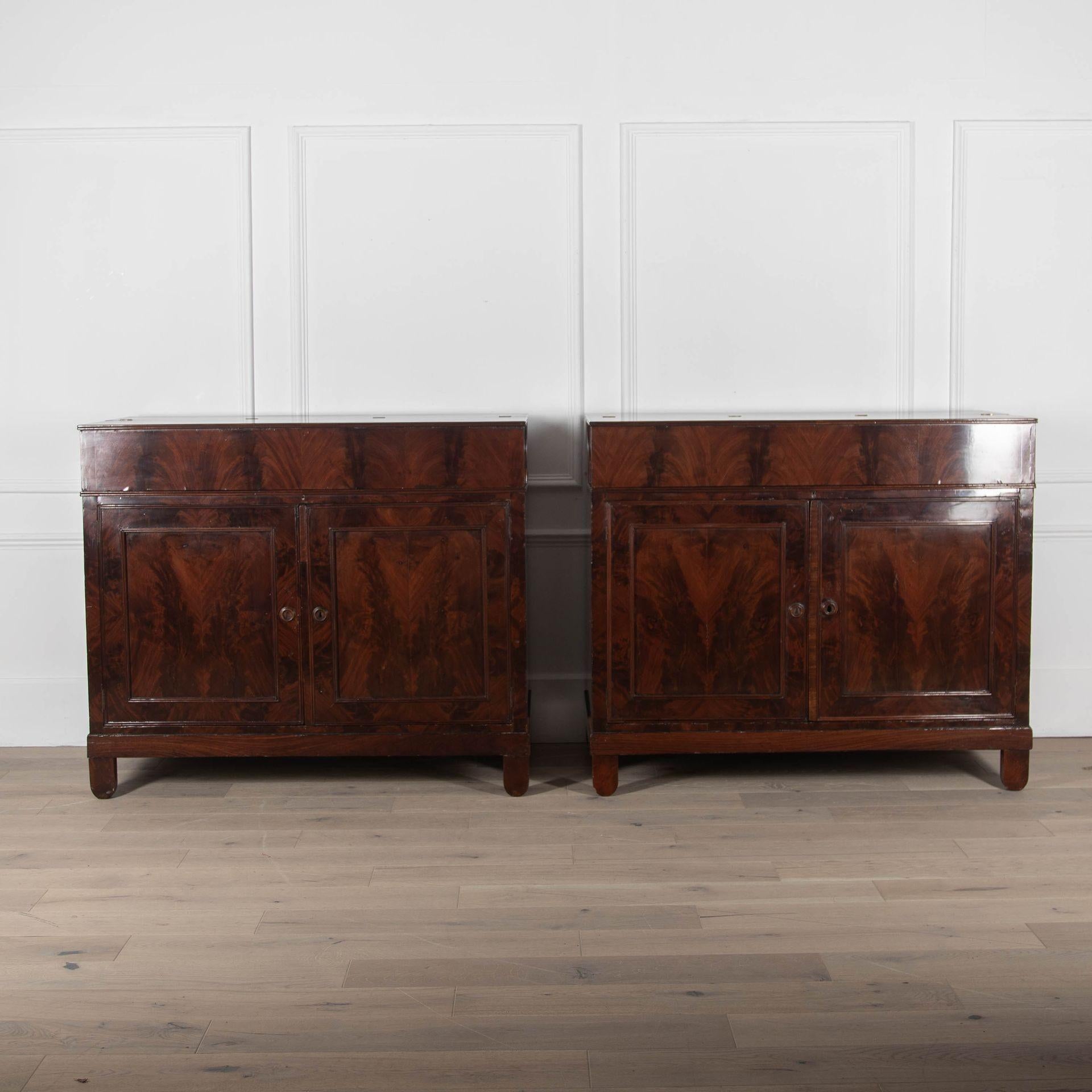 Mahogany Pair Of 19th Century Serving Cupboards For Sale