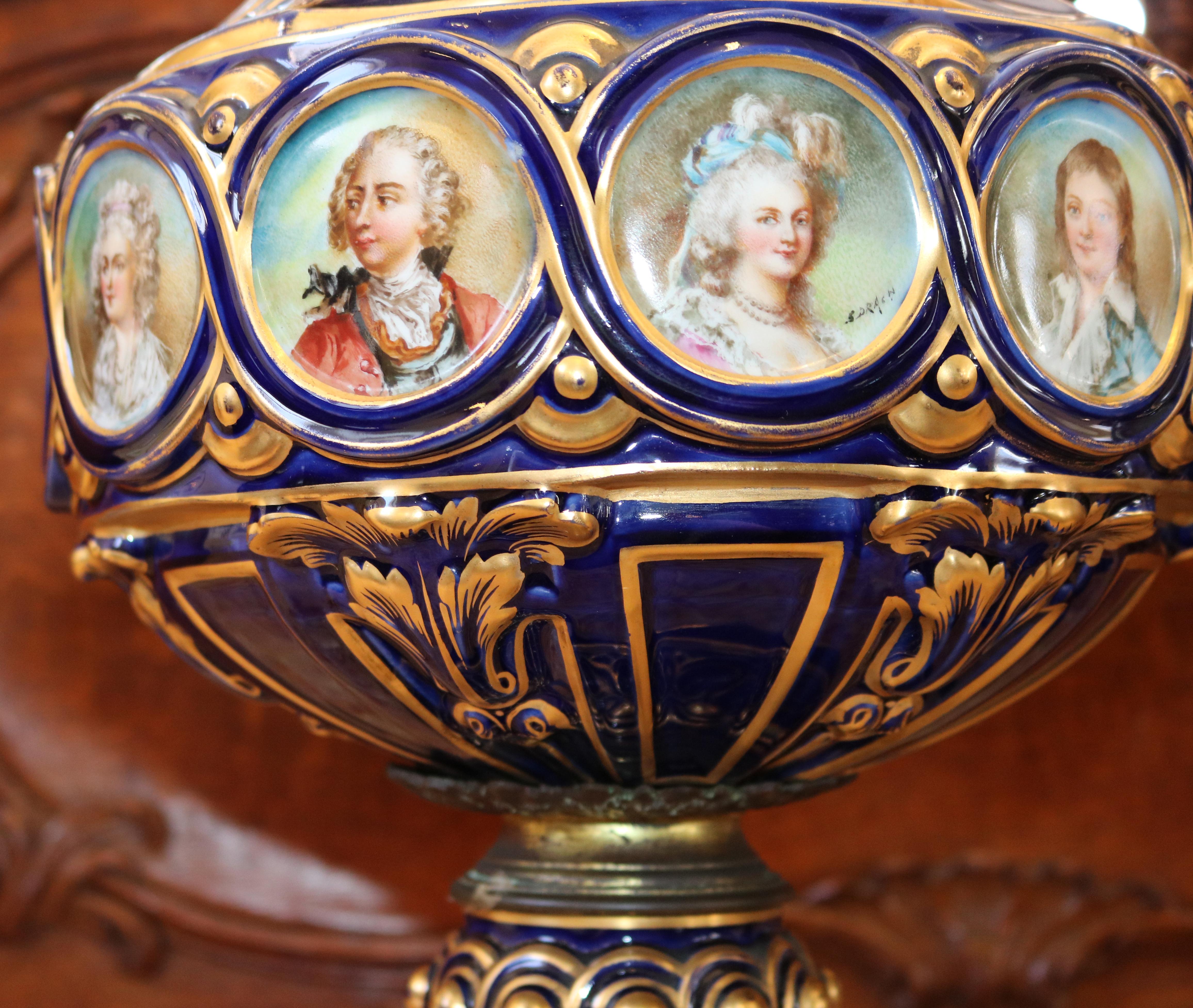 Pair of 19th Century Sevres Style Vases After The Sevres Vase Grec A Ornements For Sale 3