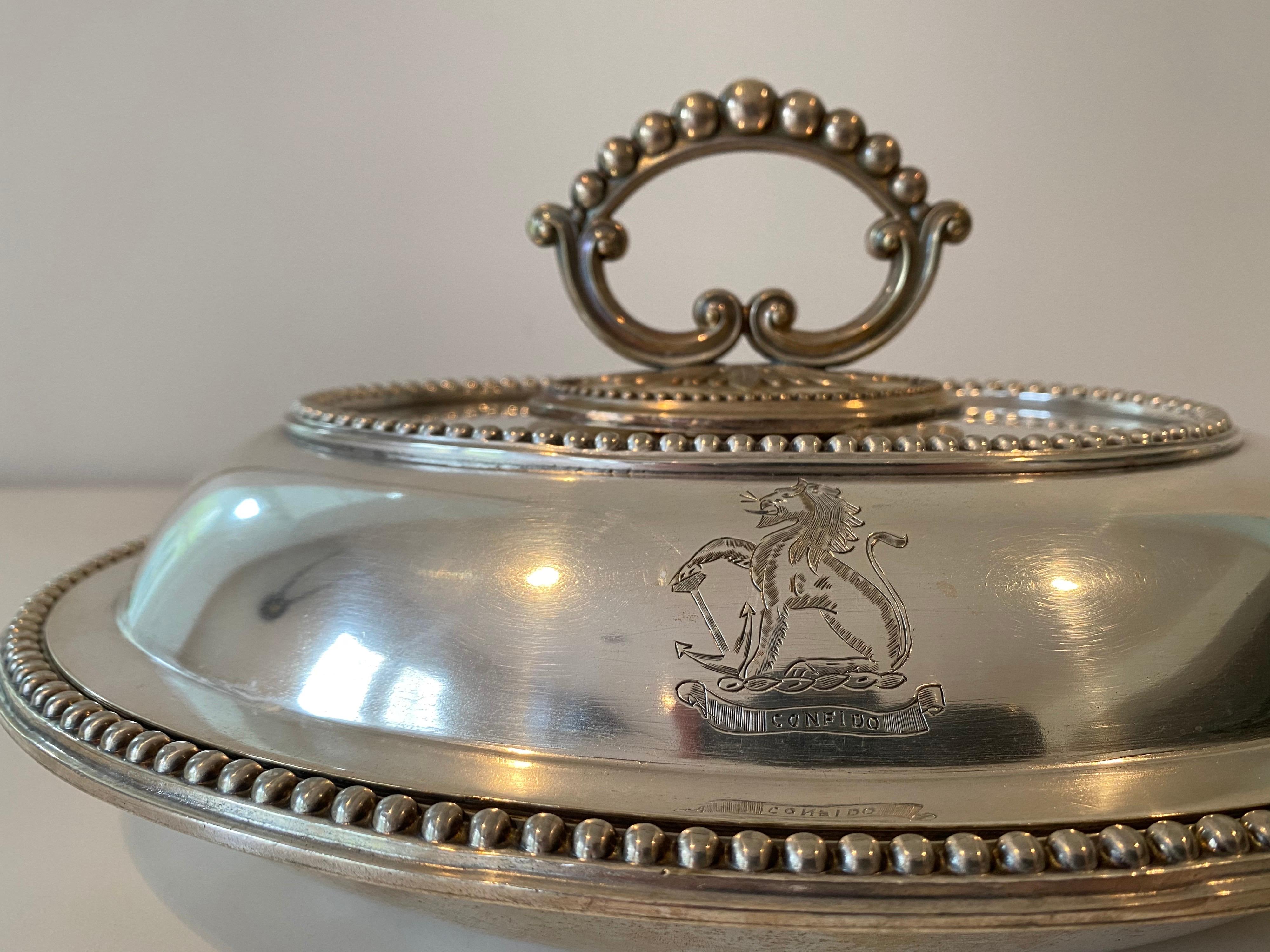 Pair of 19th Century Sheffield Silver Plated Covered Tureens For Sale 1