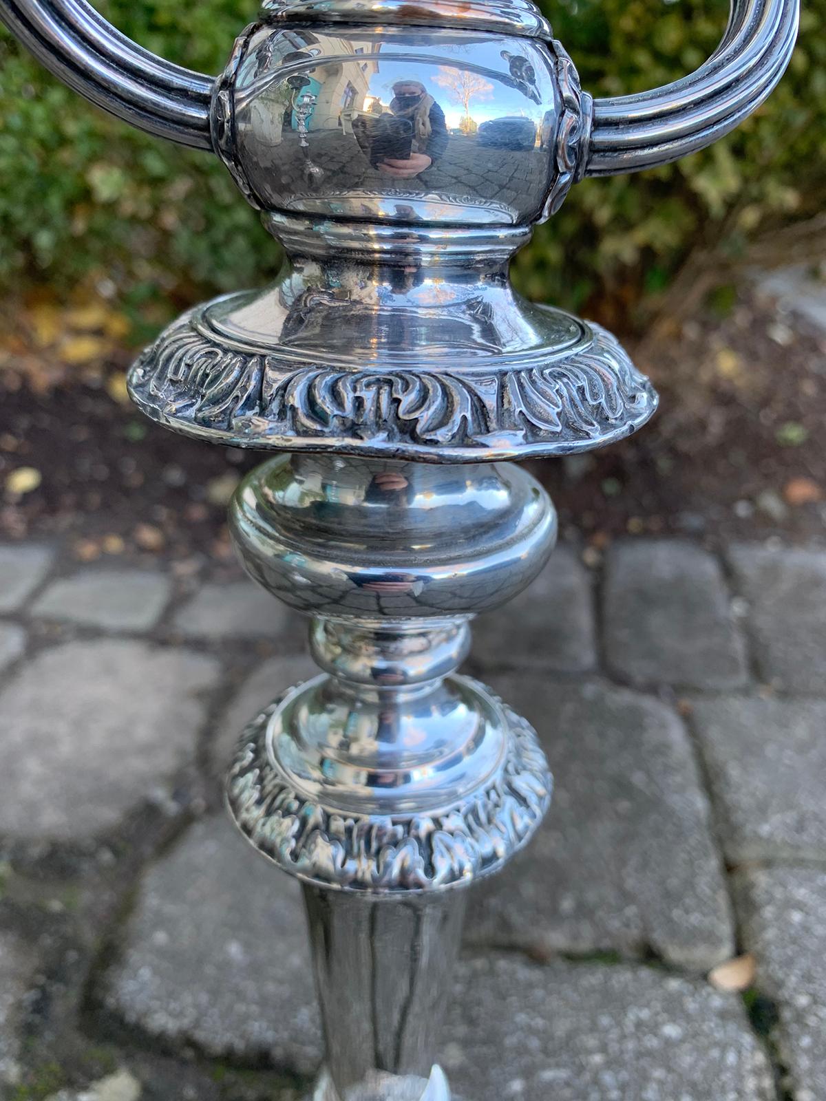 Pair of 19th Century Sheffield Silvered Two-Arm Candelabras For Sale 10