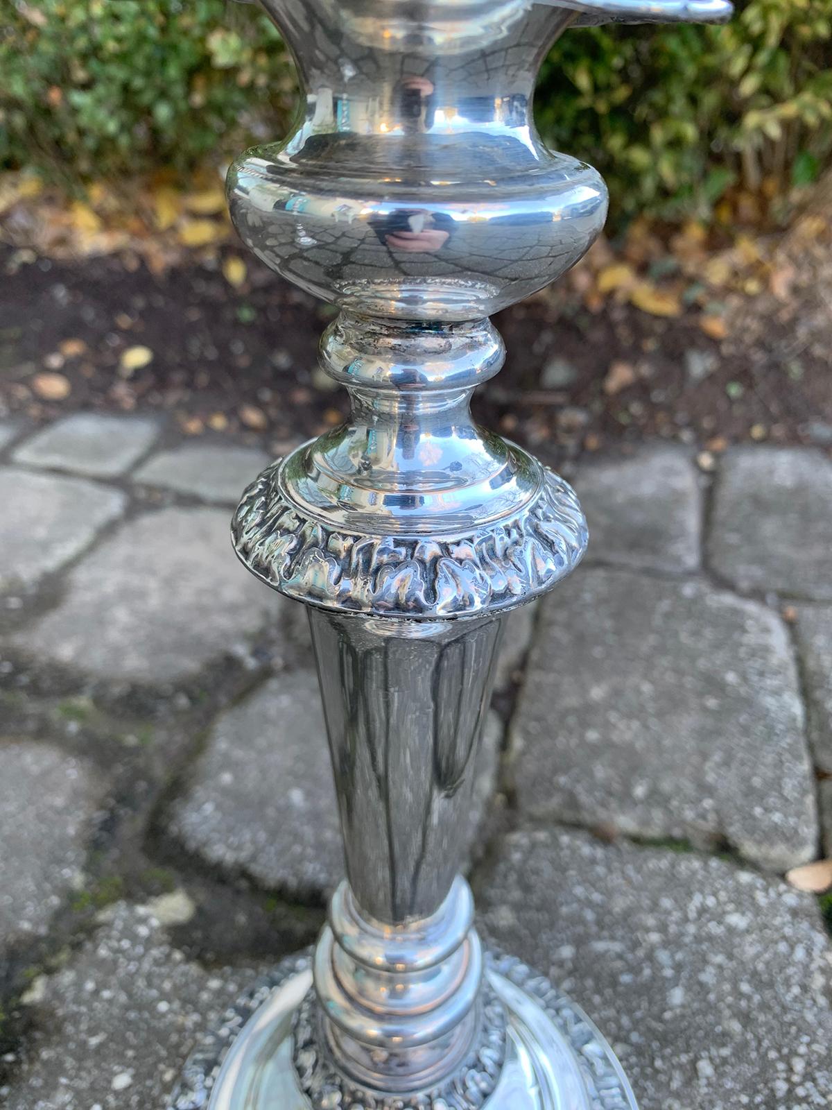 Pair of 19th Century Sheffield Silvered Two-Arm Candelabras For Sale 11
