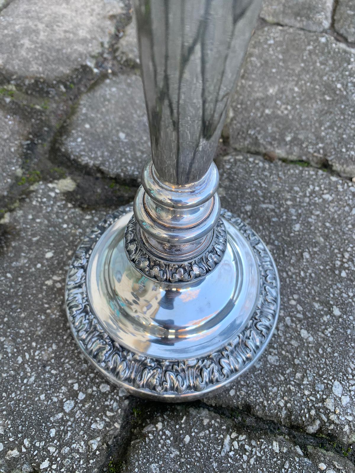 Pair of 19th Century Sheffield Silvered Two-Arm Candelabras For Sale 12