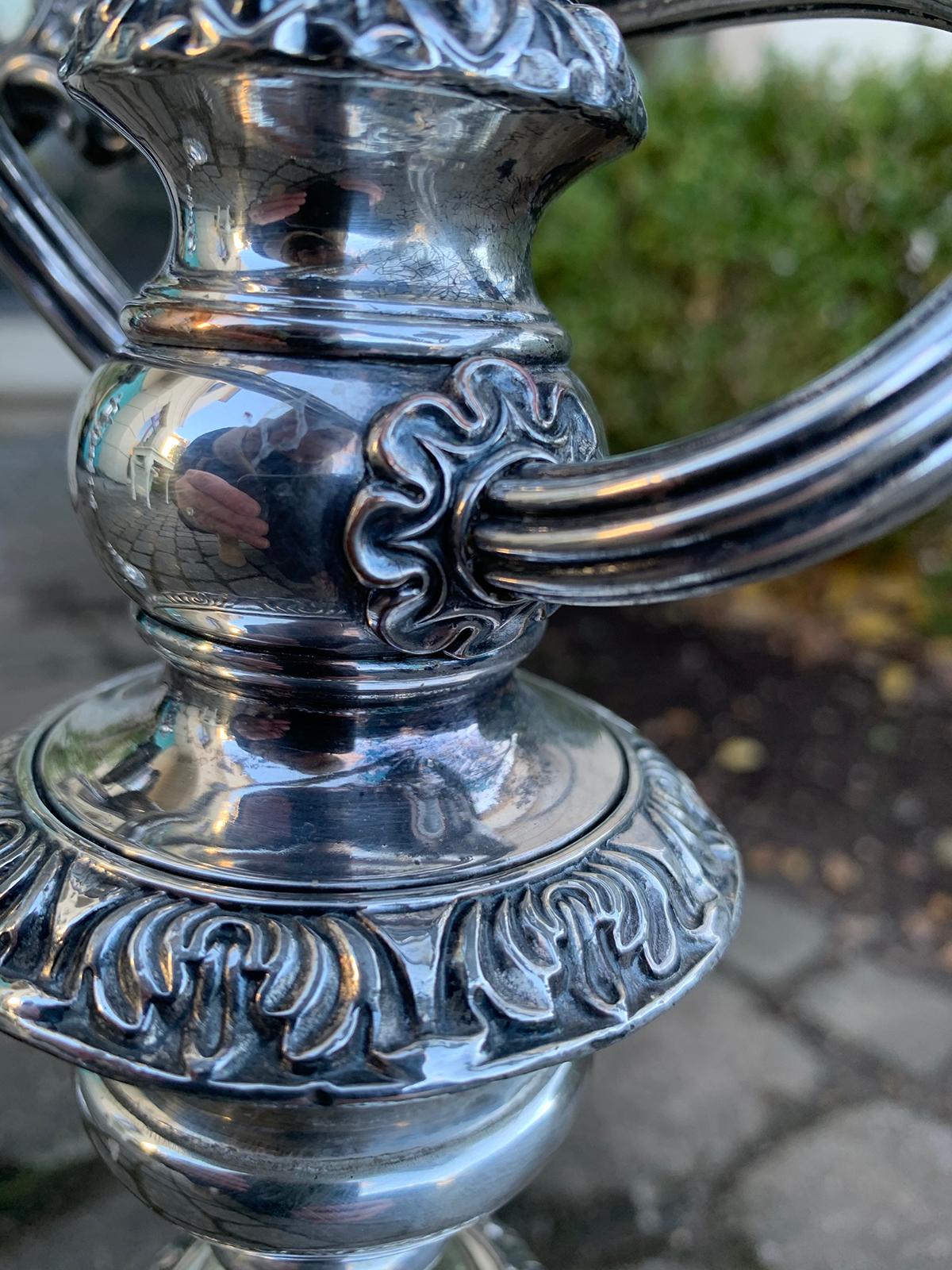 Pair of 19th Century Sheffield Silvered Two-Arm Candelabras For Sale 14