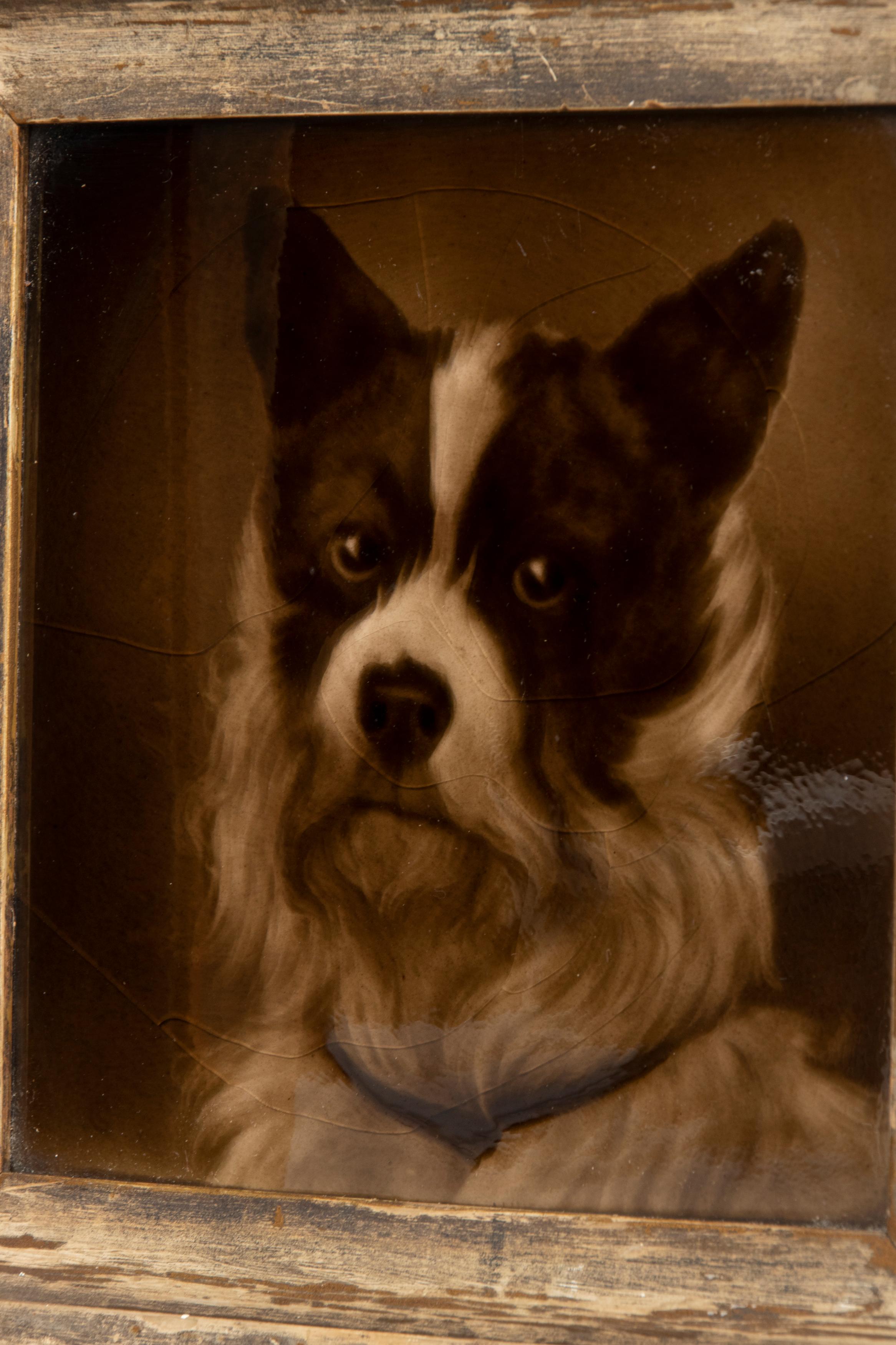 Pair of 19th Century Sherwin's Framed Tiles with Dog Portraits For Sale 11