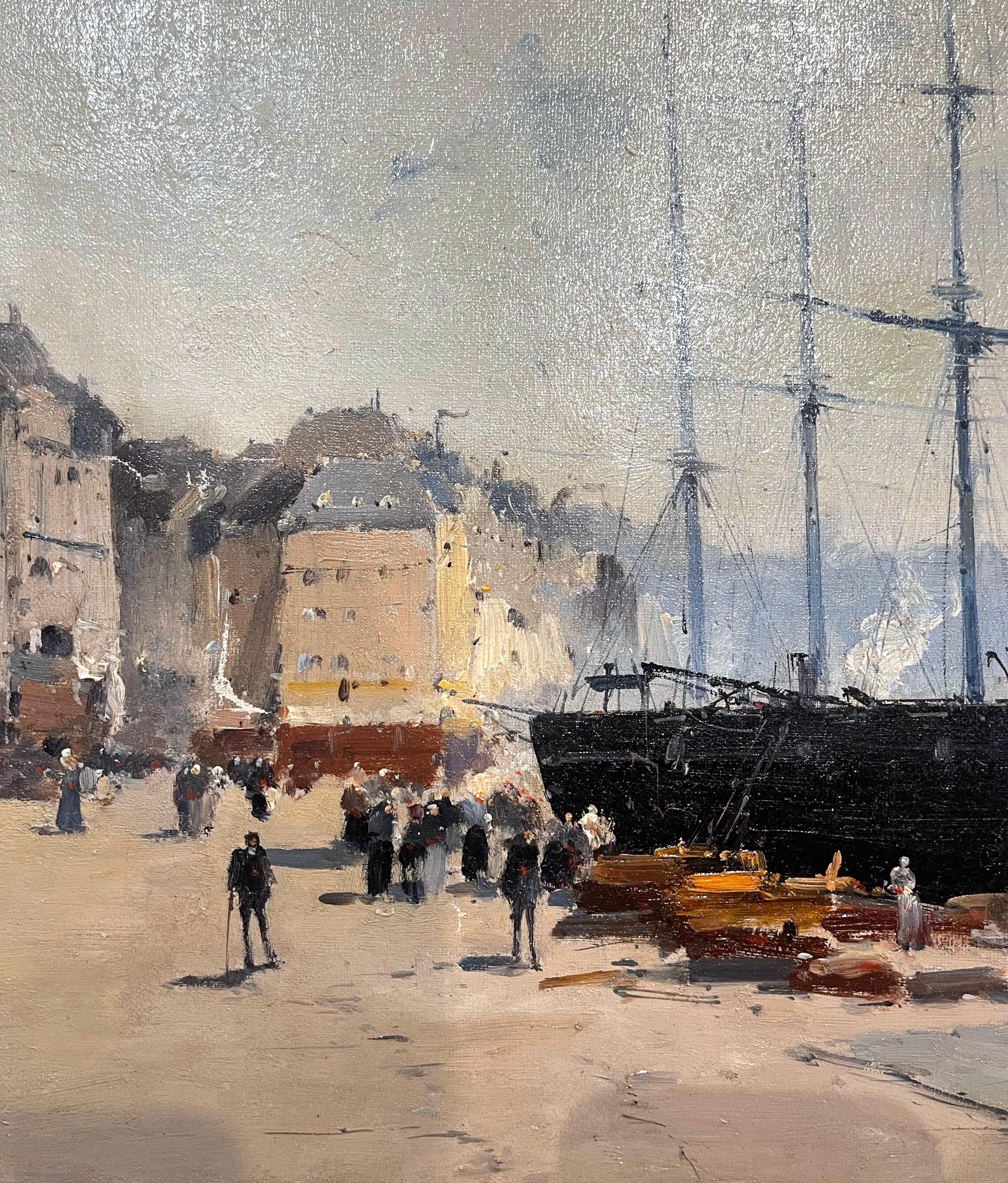 Pair of 19th Century Ship Oil Paintings Signed A. Michel for E. Galien-Laloue 8