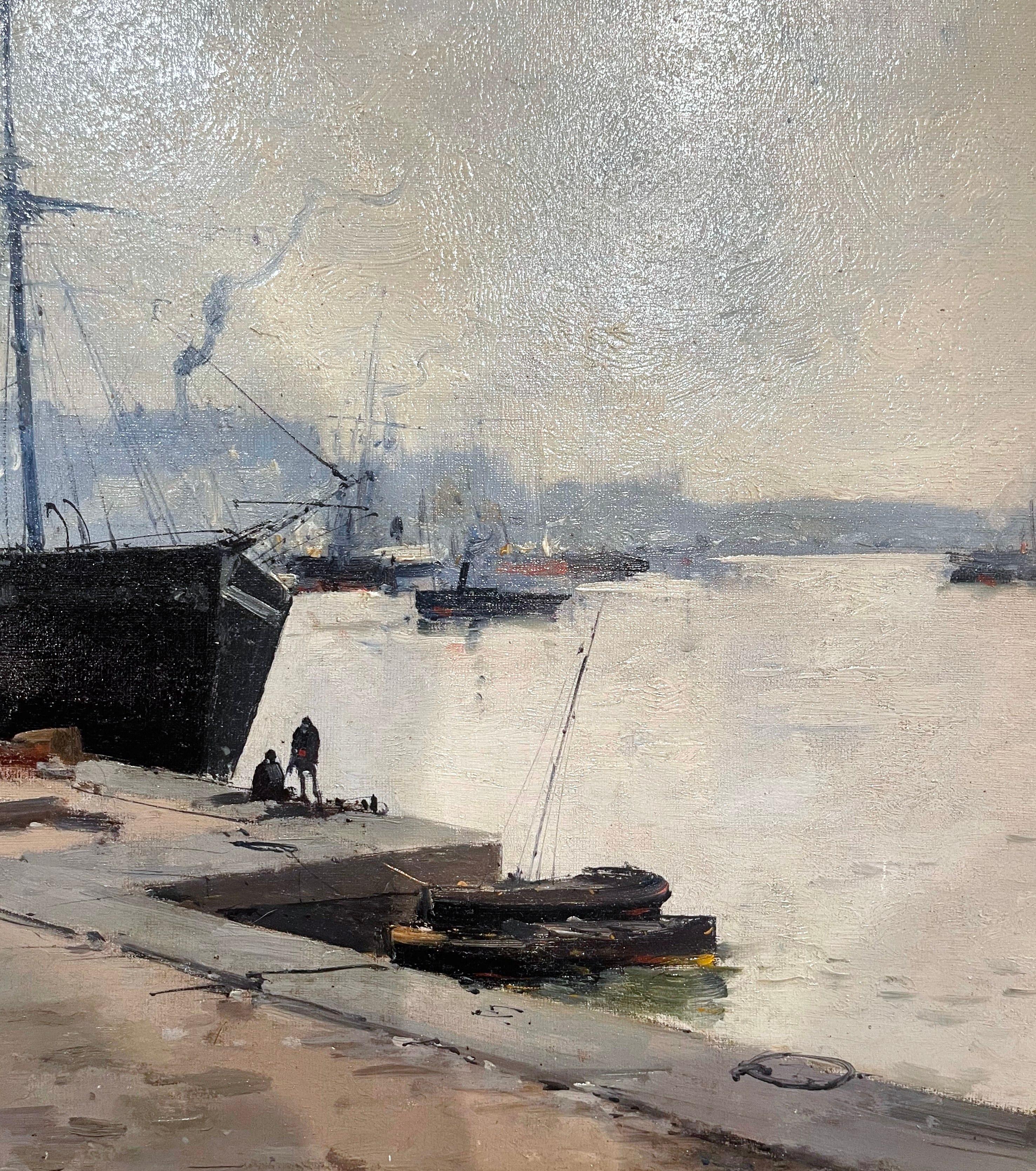 Pair of 19th Century Ship Oil Paintings Signed A. Michel for E. Galien-Laloue 9