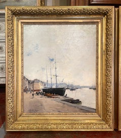 Pair of 19th Century Ship Oil Paintings Signed A. Michel for E. Galien-Laloue
