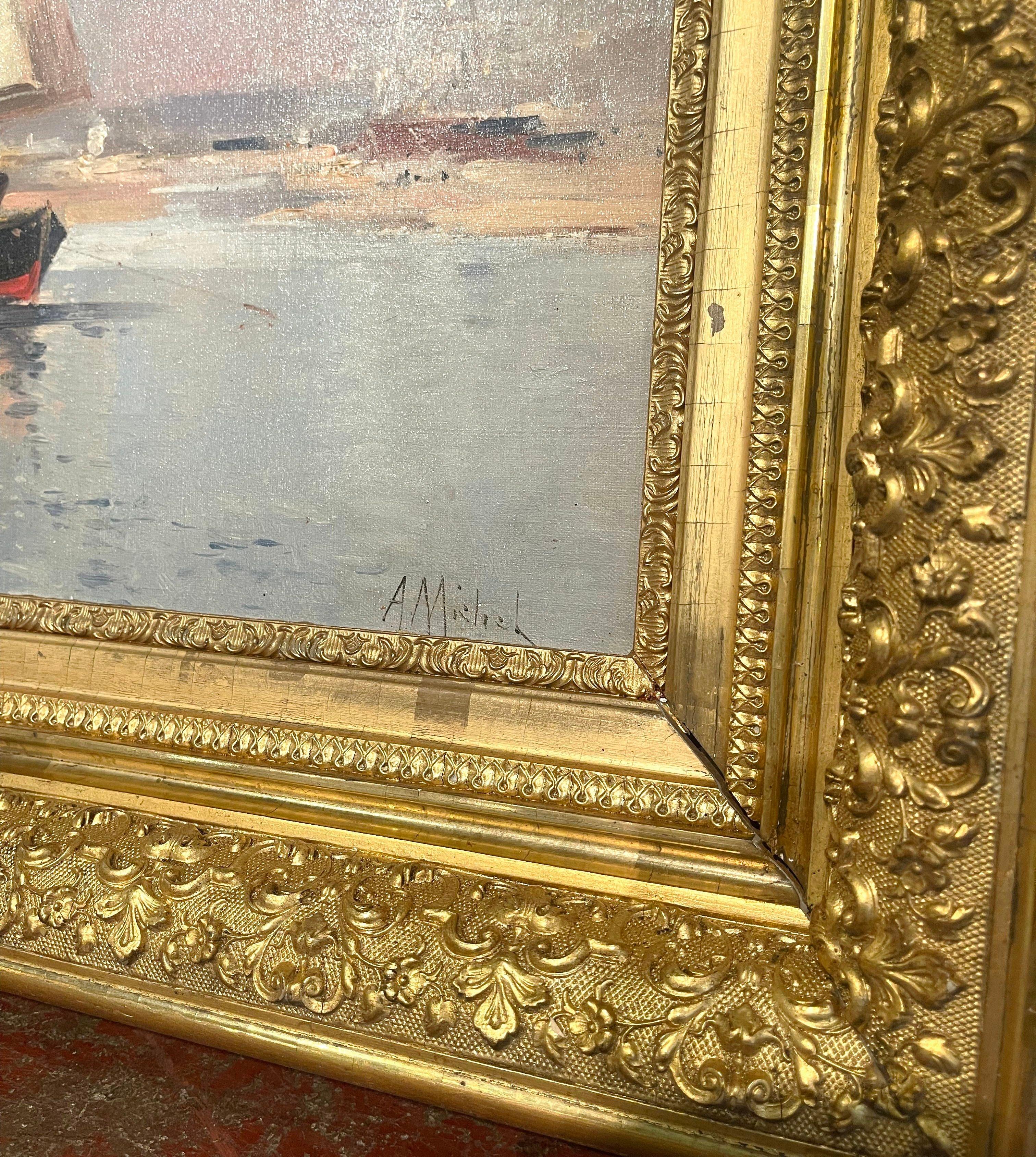 Pair of 19th Century Ship Oil Paintings Signed A. Michel for E. Galien-Laloue 2