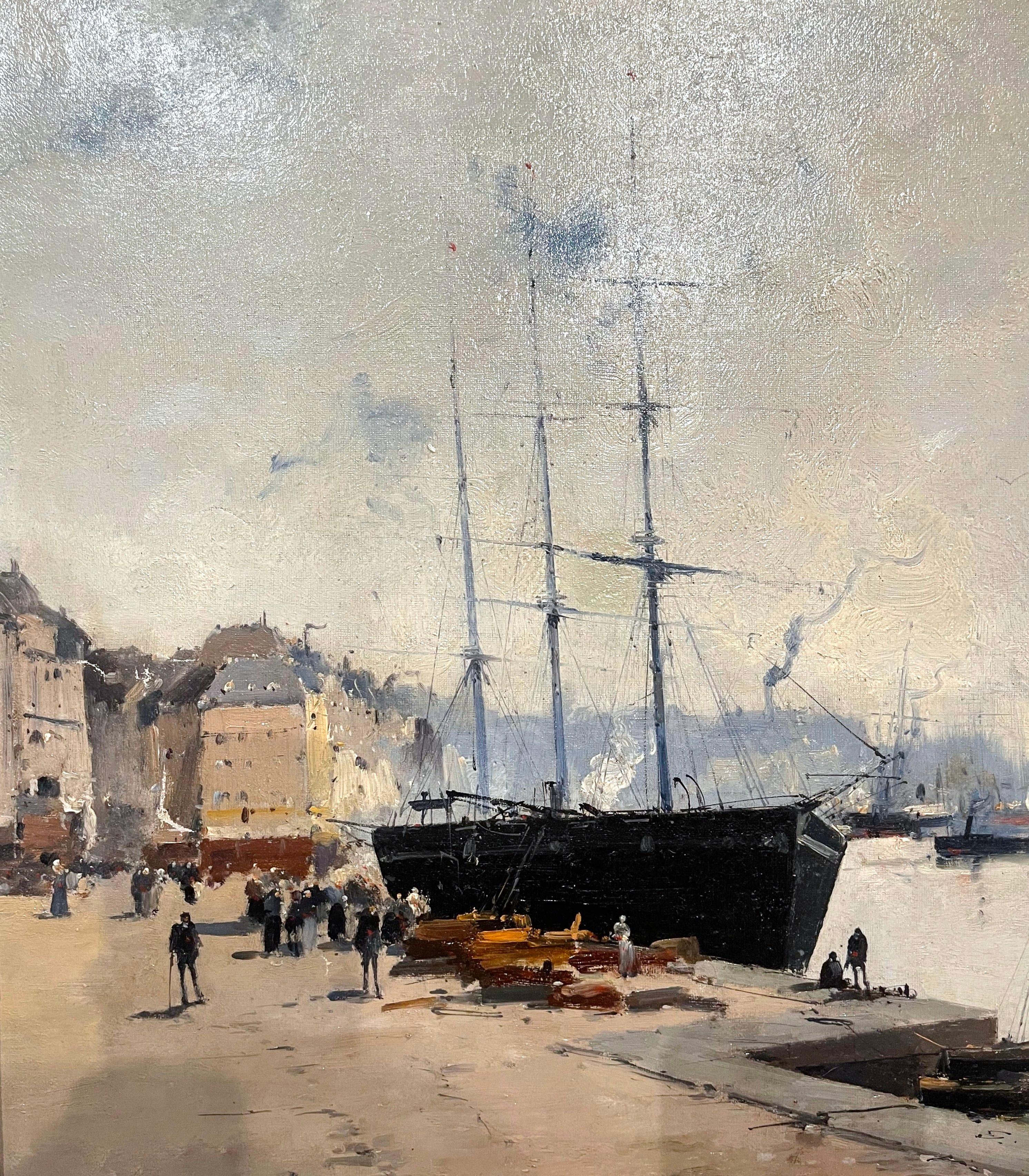 Pair of 19th Century Ship Oil Paintings Signed A. Michel for E. Galien-Laloue 3