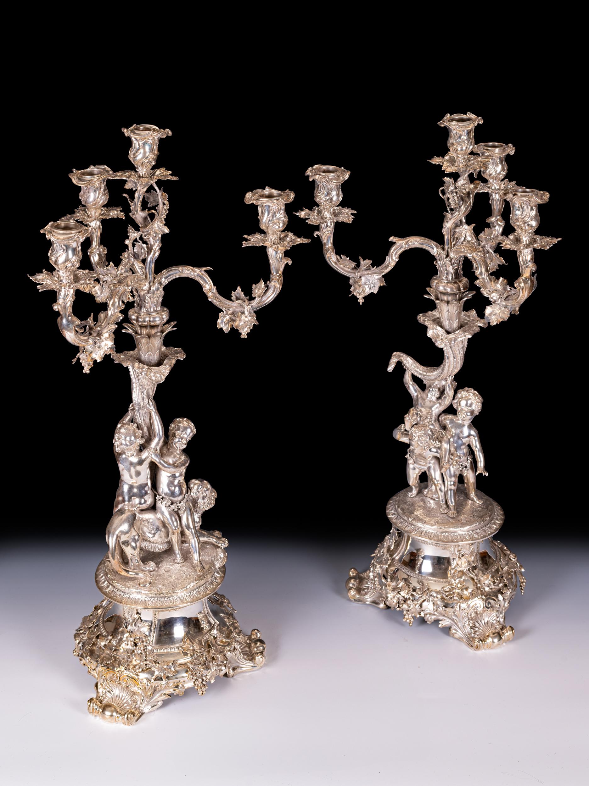 Coppia di candelabri d'argento del 19° secolo, Mortimer & Roskill, Storr & Mortimer, in ritardo in vendita 6