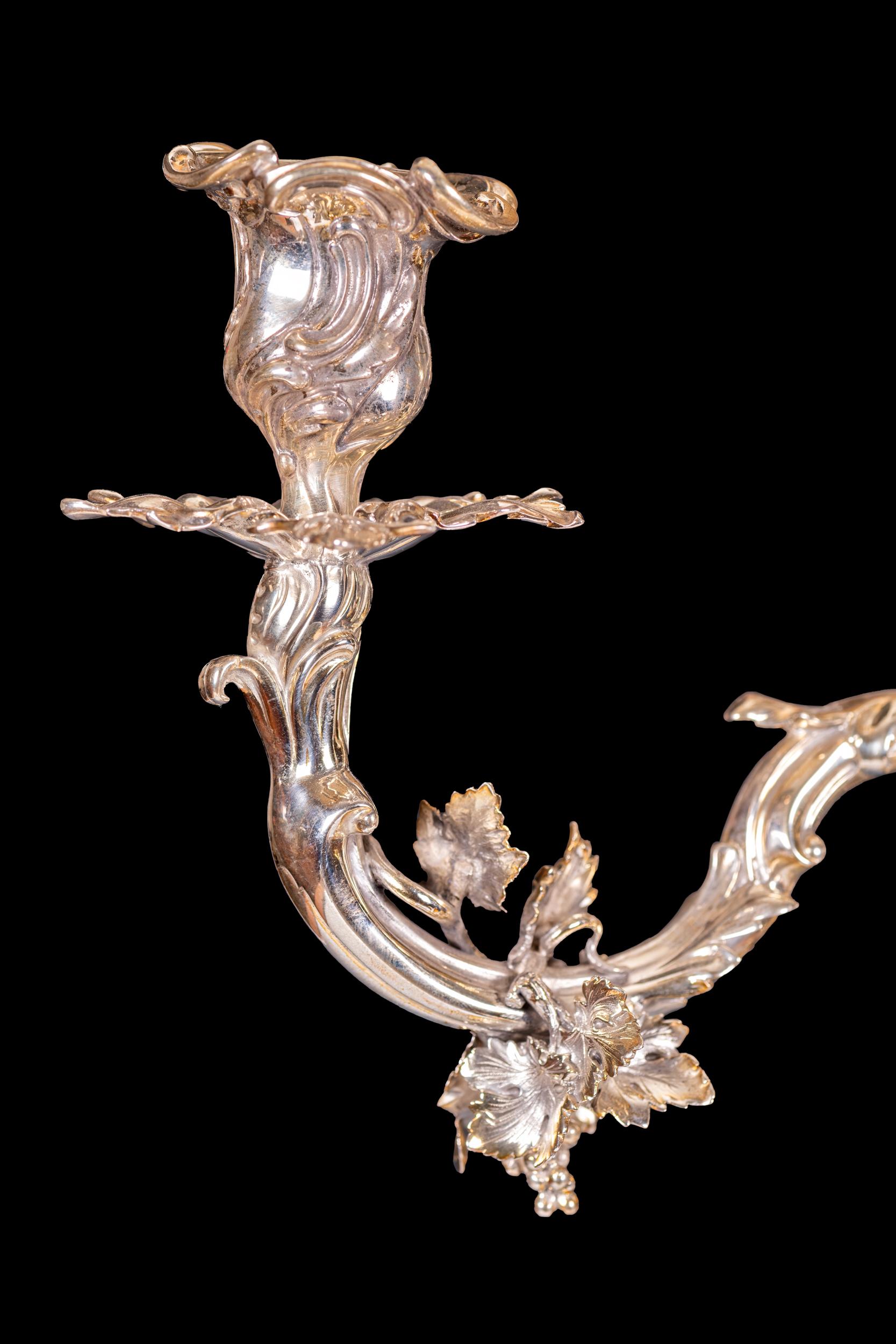 Coppia di candelabri d'argento del 19° secolo, Mortimer & Roskill, Storr & Mortimer, in ritardo in vendita 1