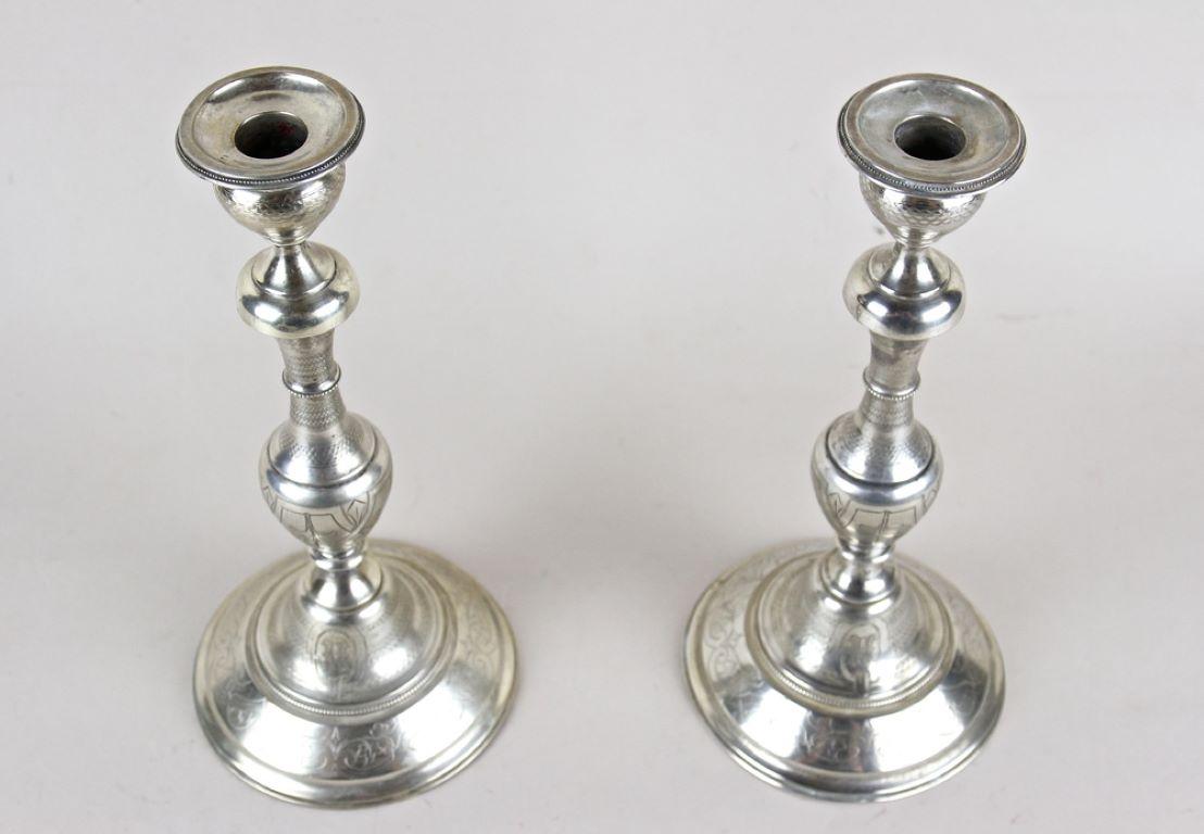 Paar Silberleuchter aus dem 19. Jahrhundert - 