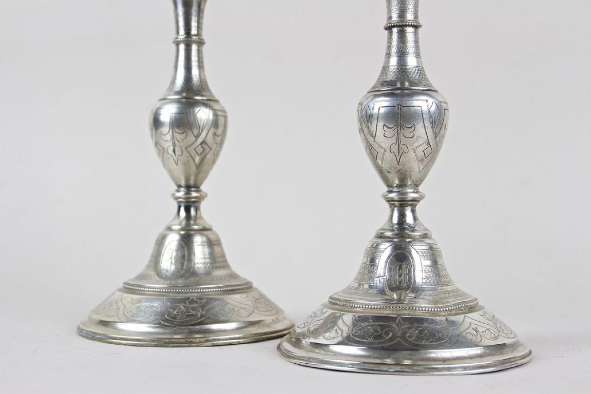 Pair Of 19th Century Silver Candlesticks - 