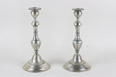 Pair Of 19th Century Silver Candlesticks - "Diana Head" Hallmark , AT ca 1870