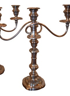 Pair of 19th Century Silver English Regency Sheffield Candelabras