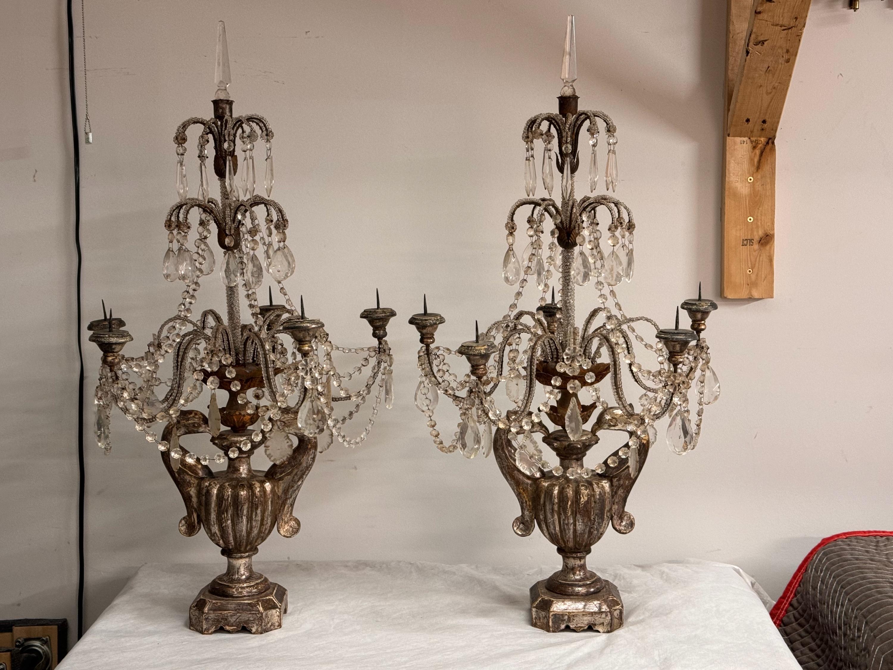 Here is an impressive pair of candelabra. Add a touch of elegance to your room.