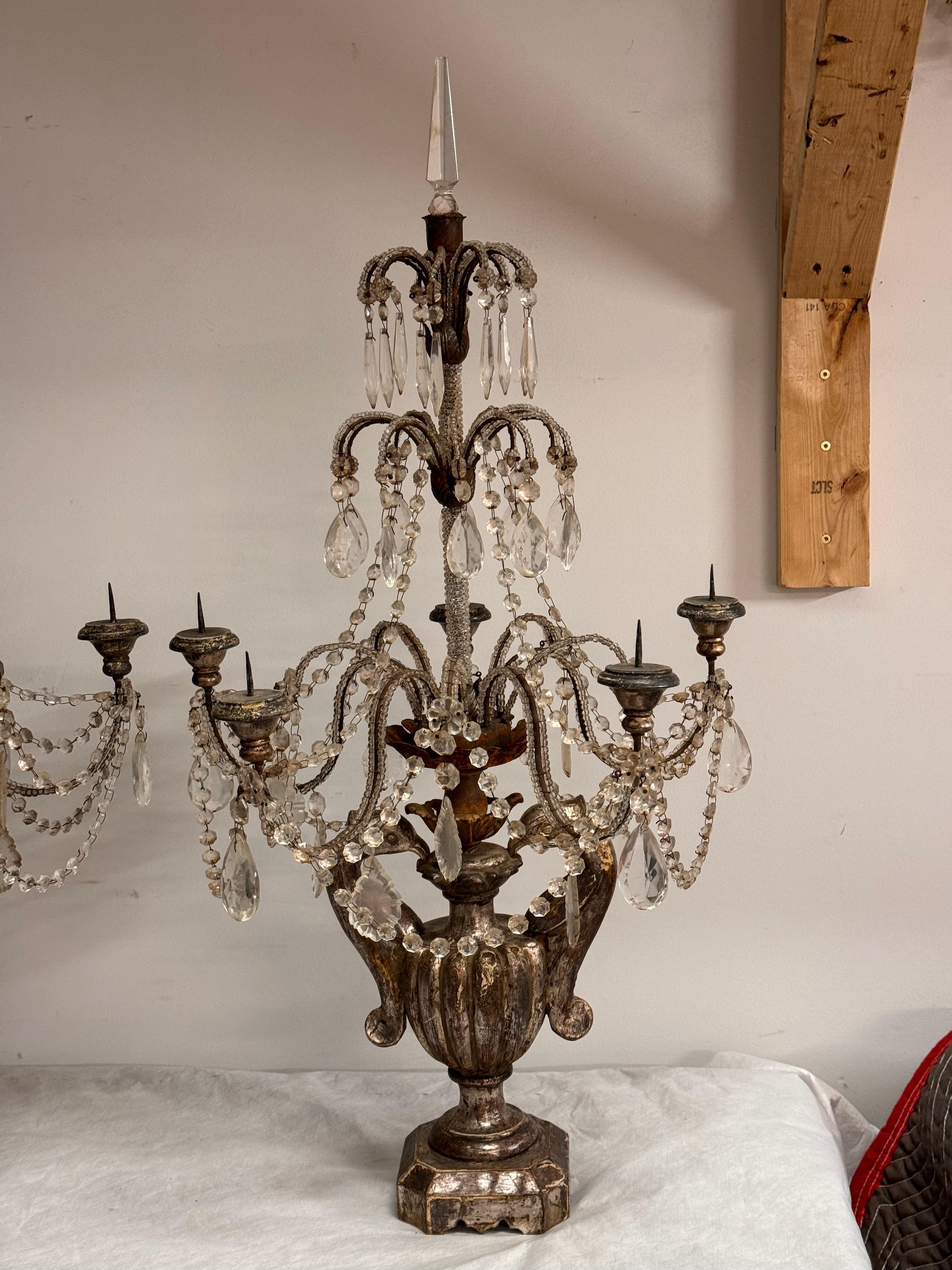 Pair of 19th Century Silver Gilt Candelabras In Good Condition For Sale In Charlottesville, VA