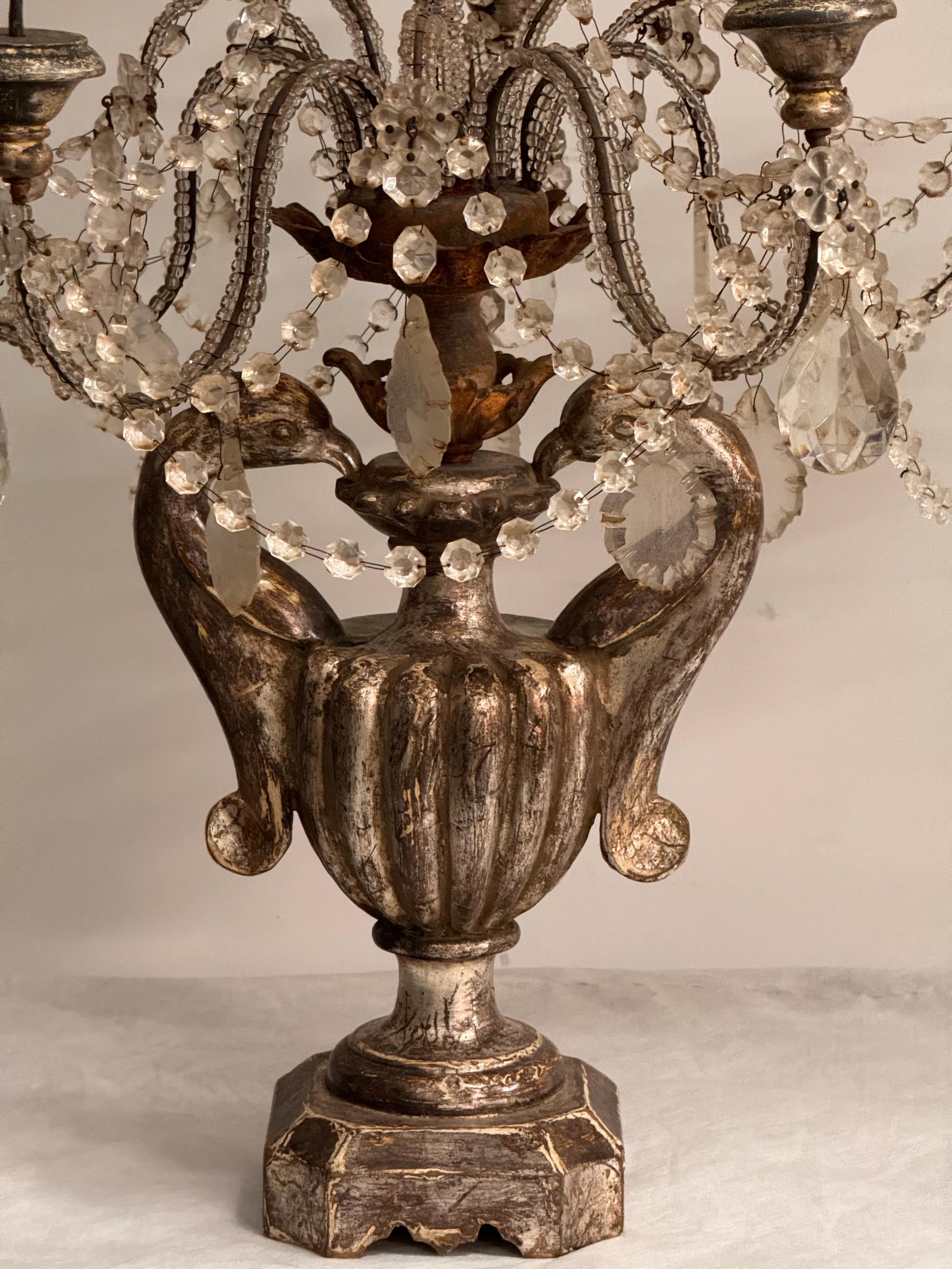 Metal Pair of 19th Century Silver Gilt Candelabras For Sale