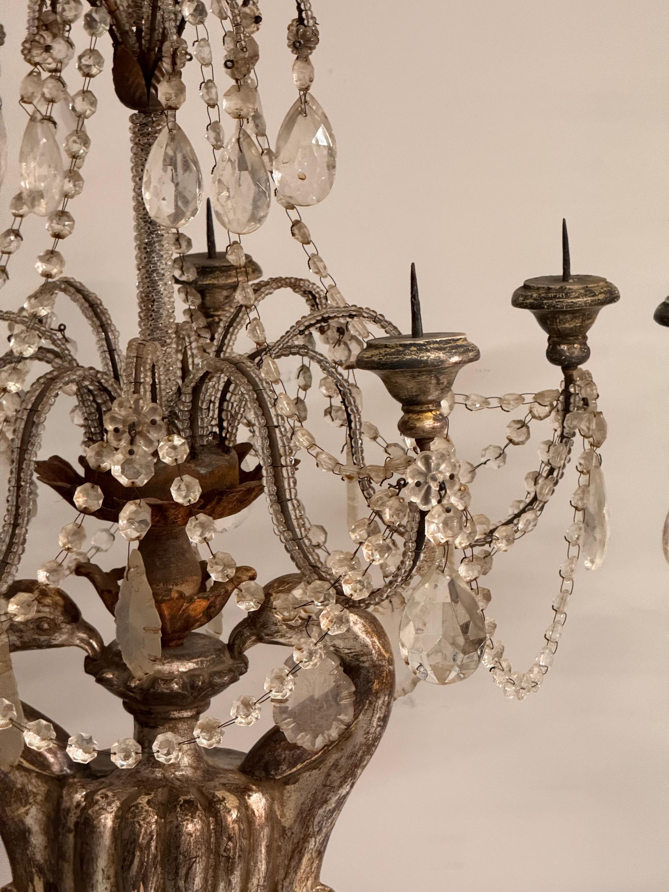 Pair of 19th Century Silver Gilt Candelabras For Sale 1