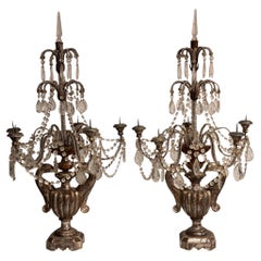 Used Pair of 19th Century Silver Gilt Candelabras
