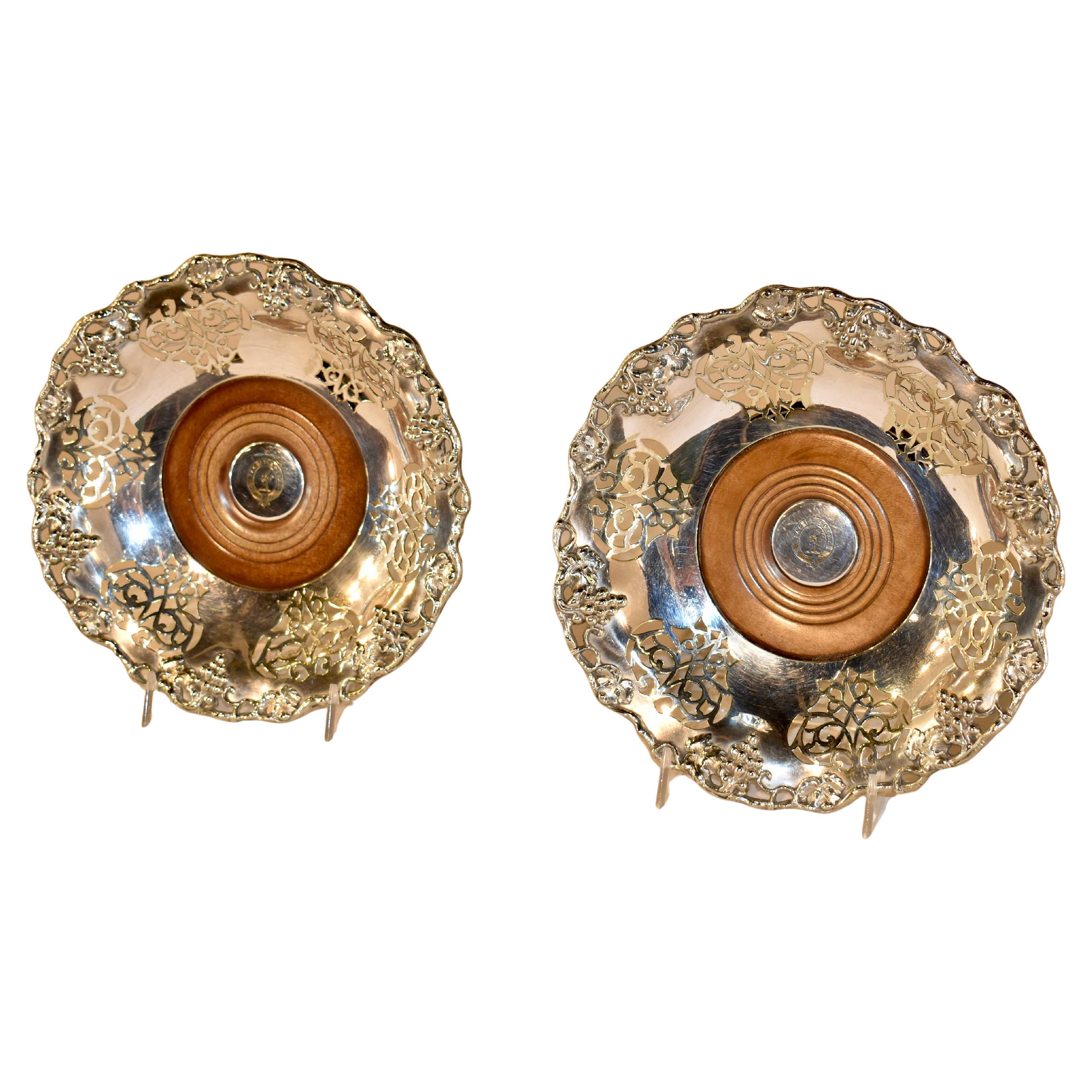 Pair of 19th Century Silver Plated Wine Coasters