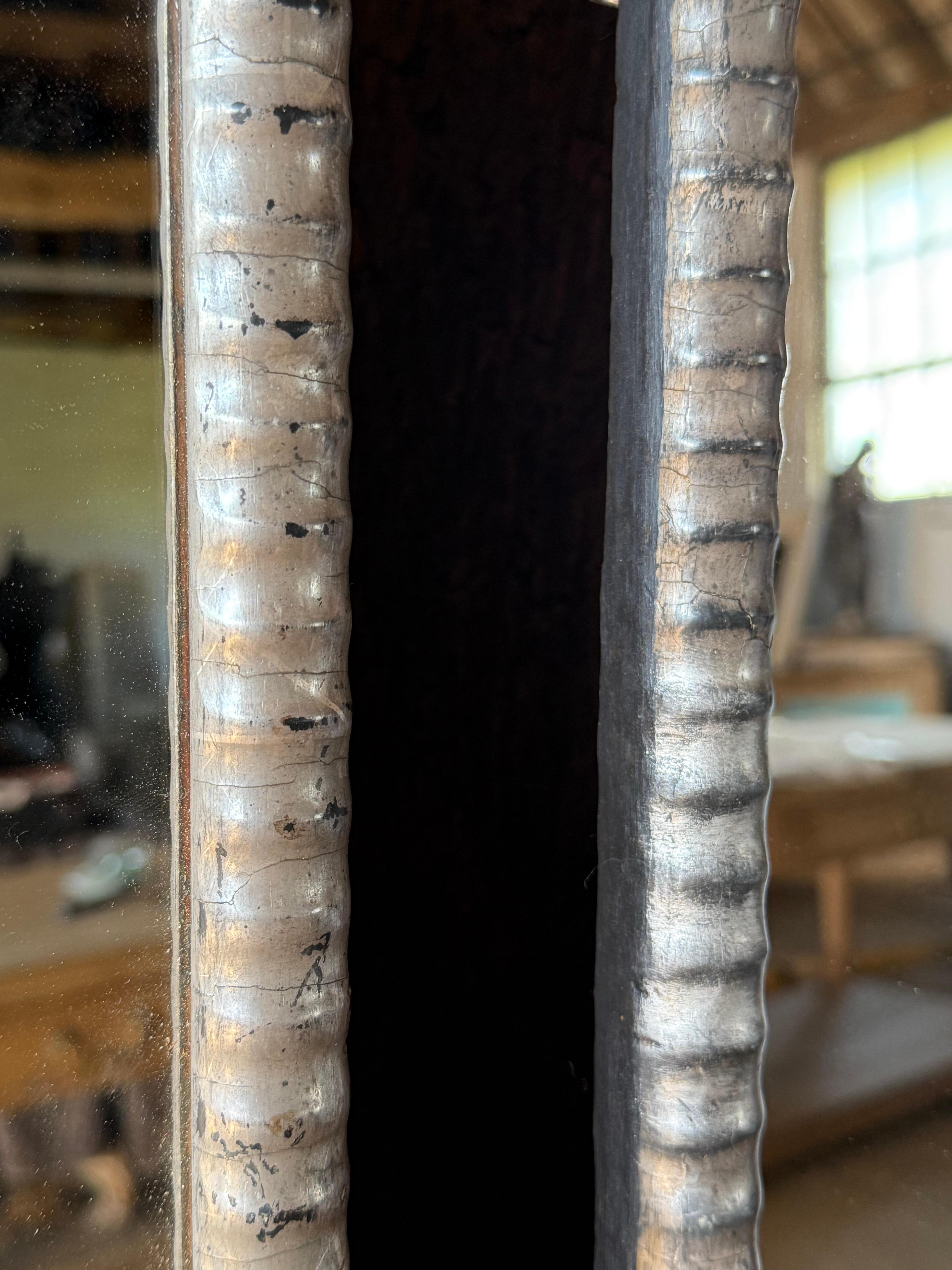 Hand-Carved Pair Of 19th Century Silvered Wall Mirrors For Sale