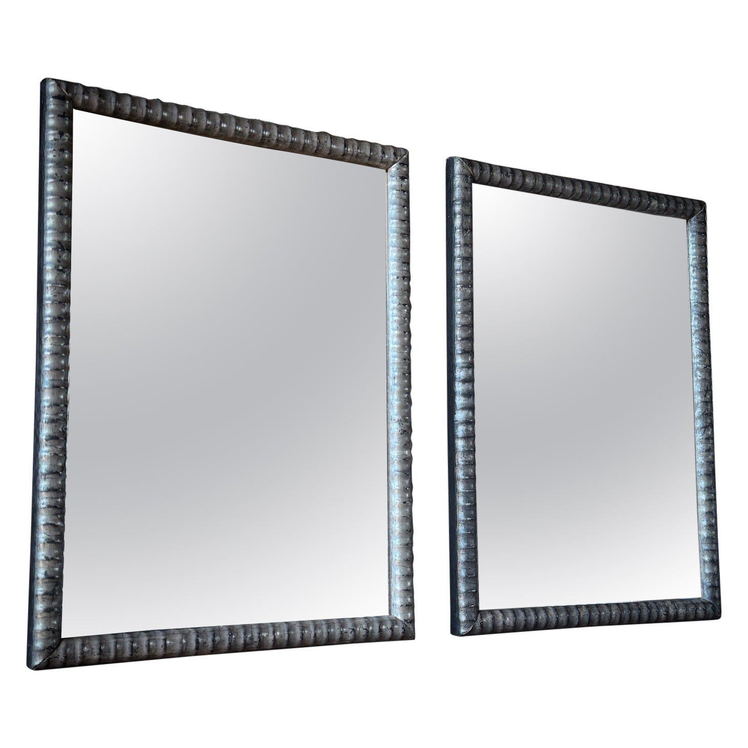 Pair Of 19th Century Silvered Wall Mirrors For Sale