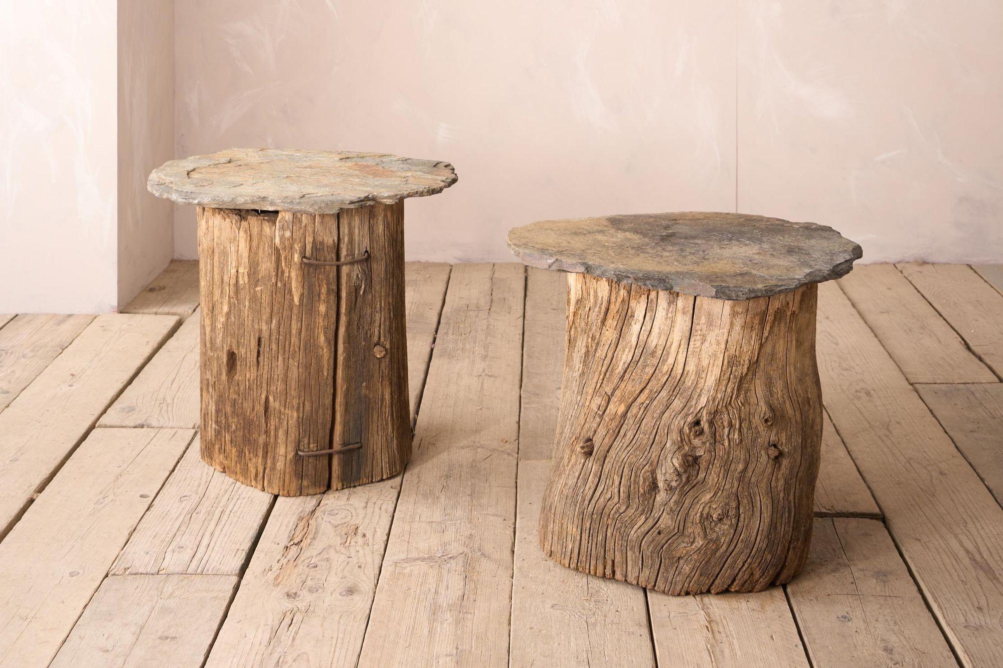 19th Century Pair of 19th century slate topped side tables For Sale
