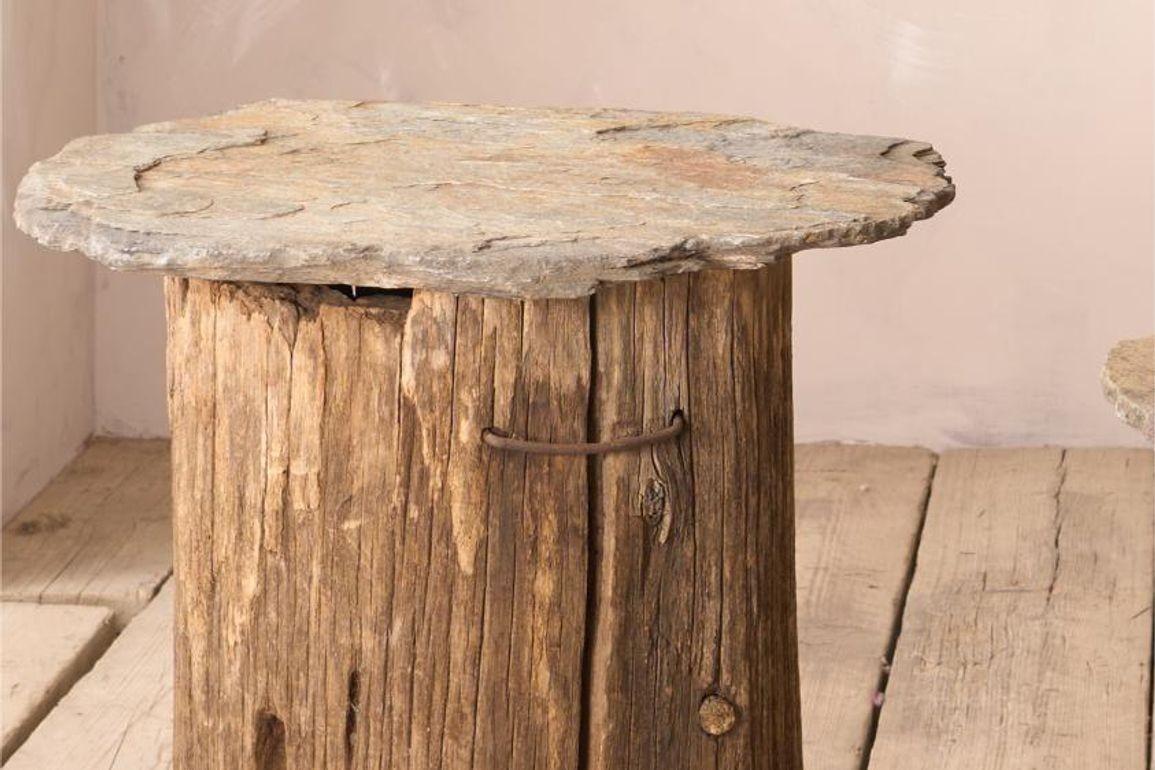 Slate Pair of 19th century slate topped side tables For Sale