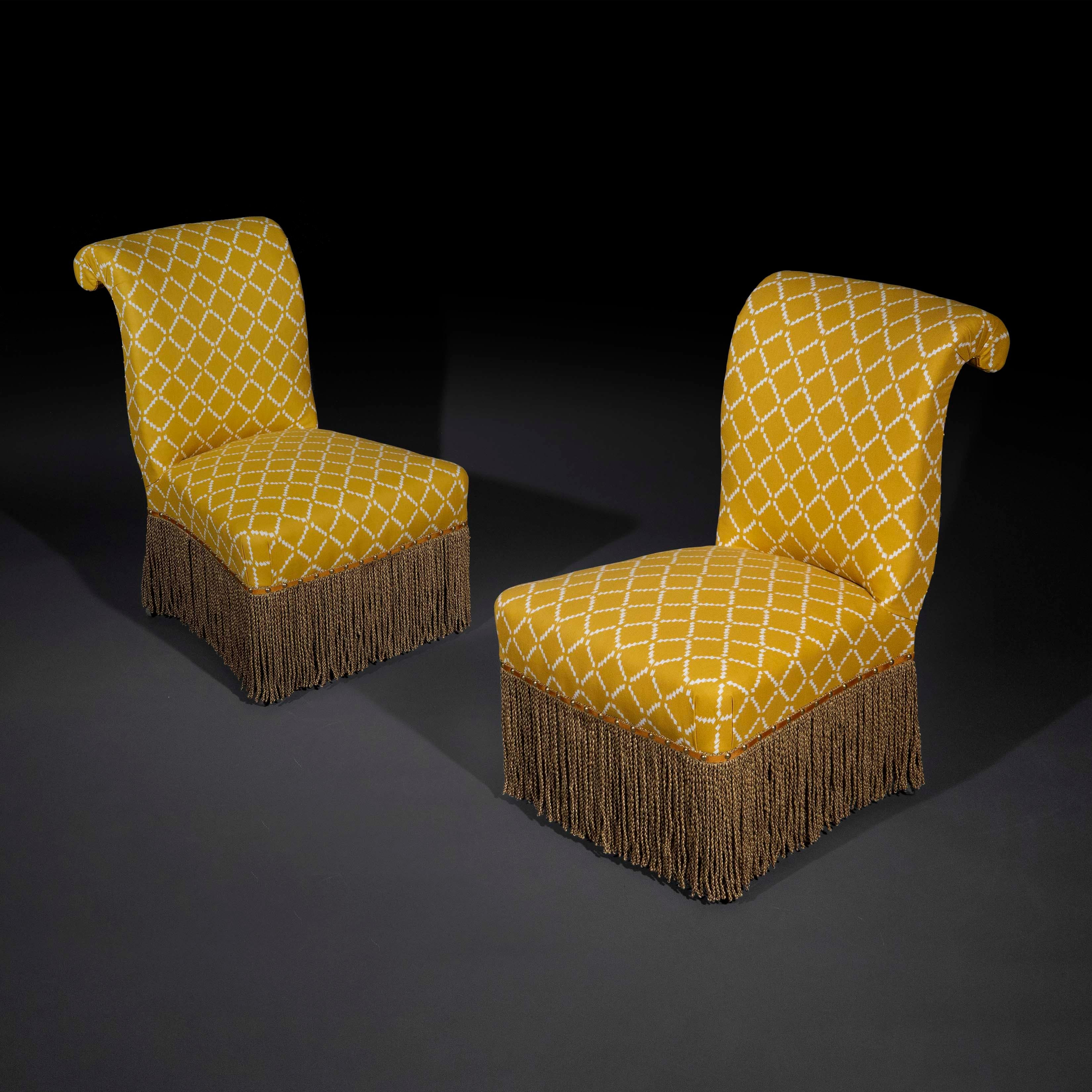 Napoleon III Pair of 19th Century Slipper Chairs