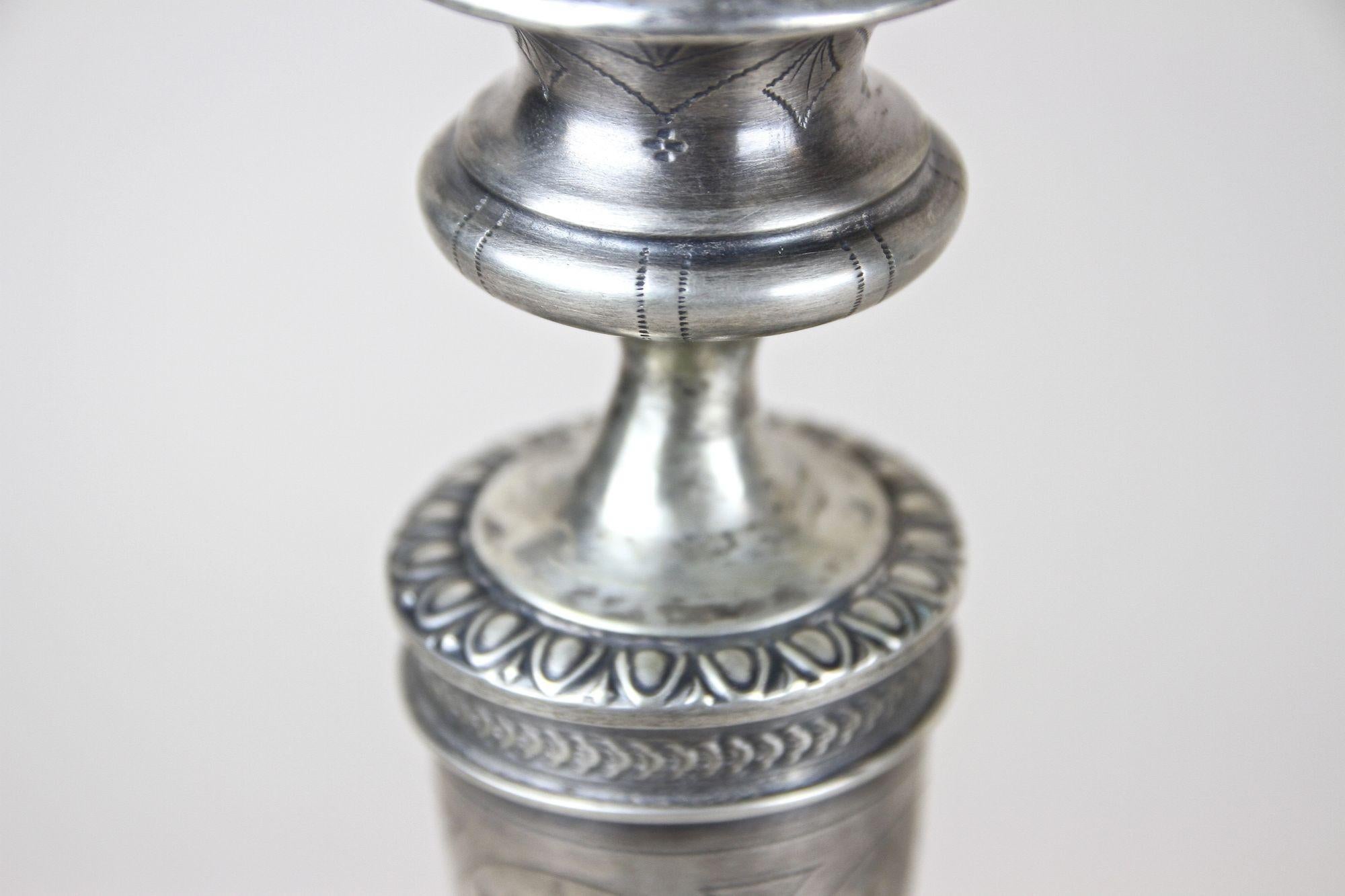 Pair Of 19th Century Solid Silver Candelabras, Austria circa 1860 For Sale 12