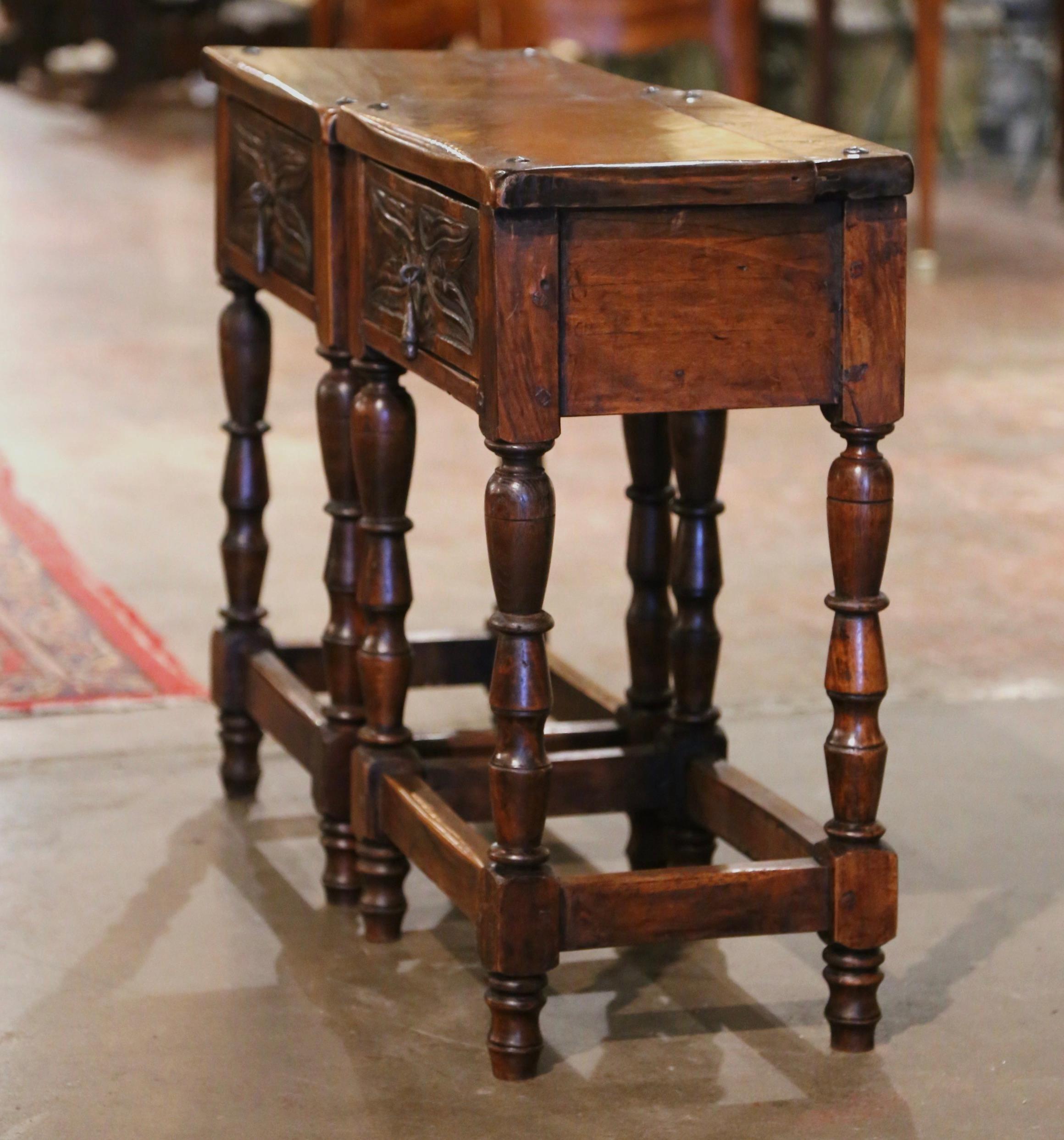 Pair of 19th Century Spanish Baroque Carved Walnut Side Tables 3