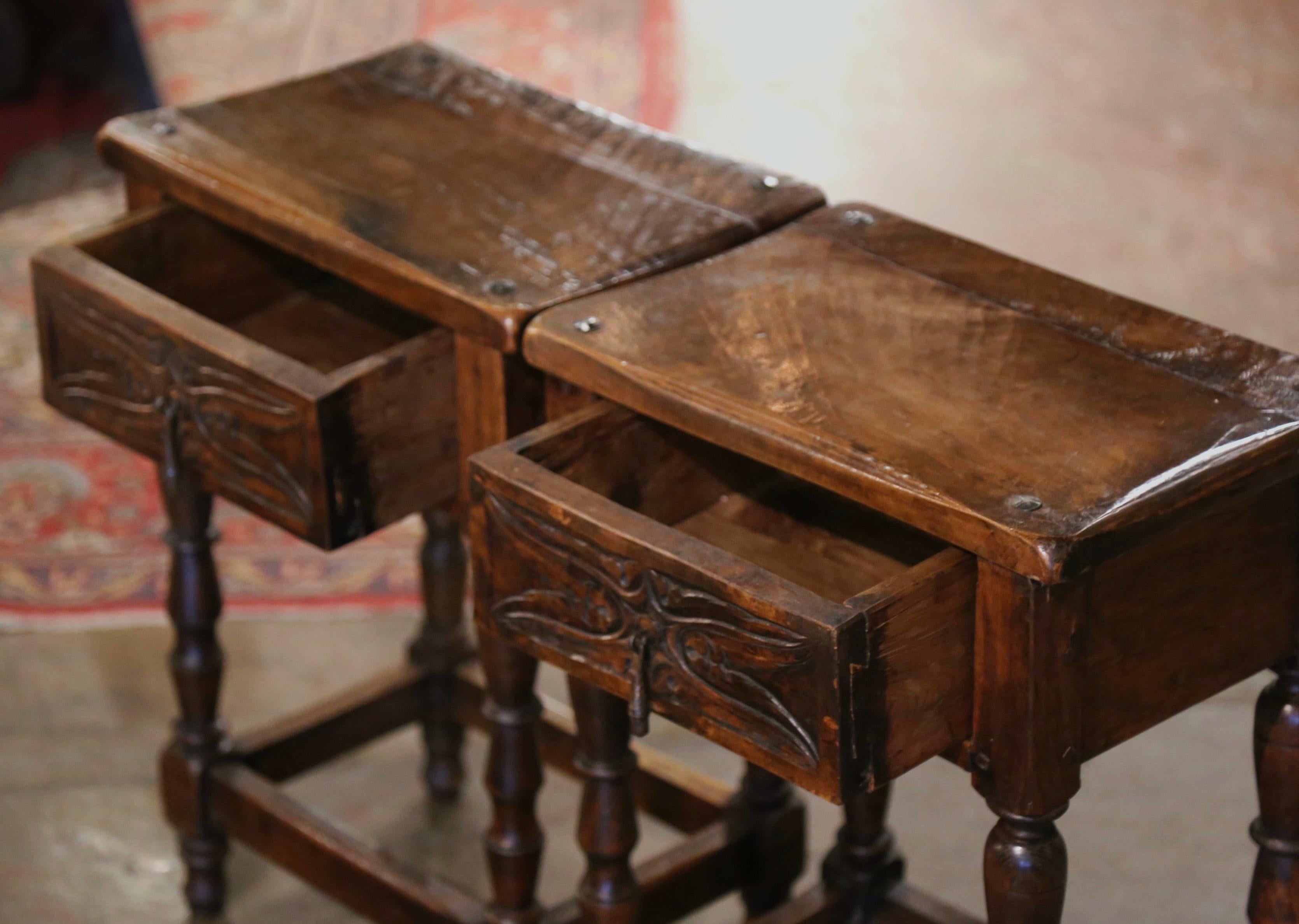 Pair of 19th Century Spanish Baroque Carved Walnut Side Tables 4