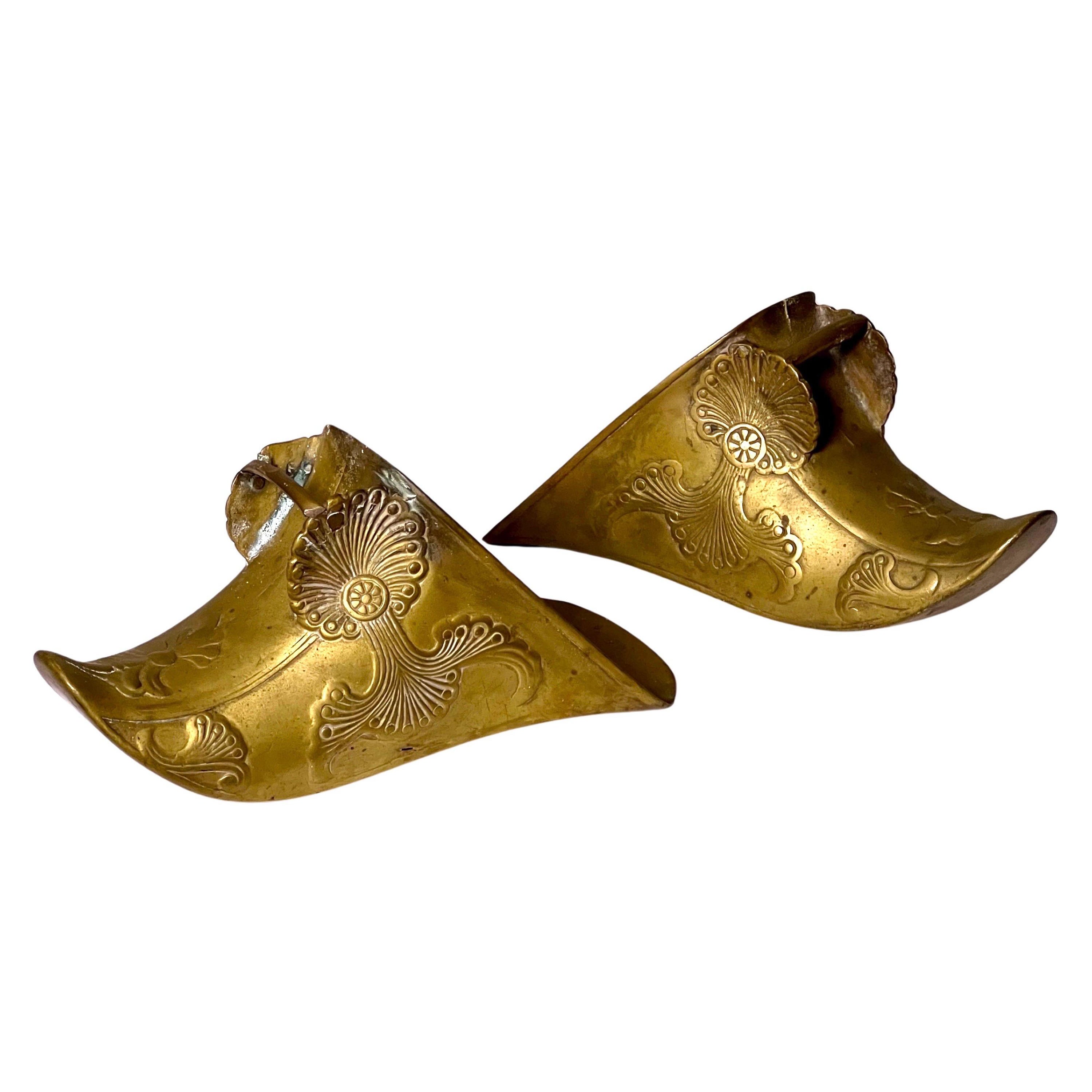 Pair of 19th Century Spanish Colonial Brass Equestrian Slipper Stirrups