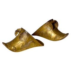 Pair of 19th Century Spanish Colonial Brass Equestrian Slipper Stirrups