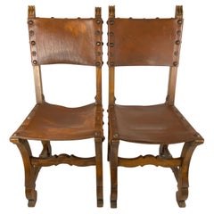 Pair of 19th Century Spanish Colonial Side Chairs or Dining Chairs