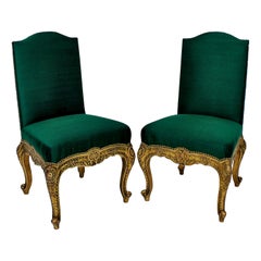Pair of 19th Century Spanish Giltwood Chairs