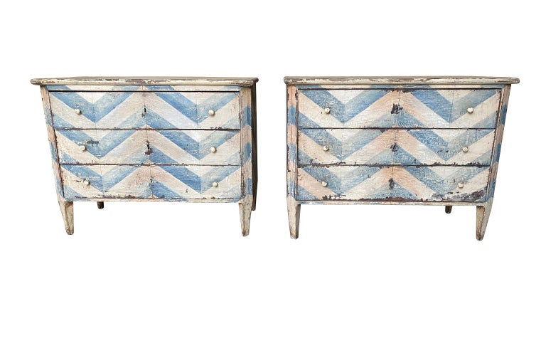 Pair of 19th Century Spanish Painted Commodes at 1stDibs