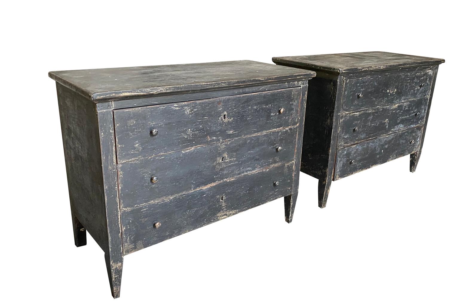 Wood Pair of 19th Century Spanish Painted Commodes