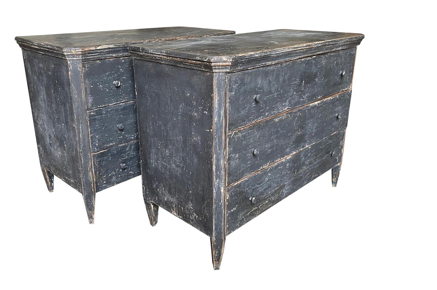 Wood Pair of 19th Century Spanish Painted Commodes