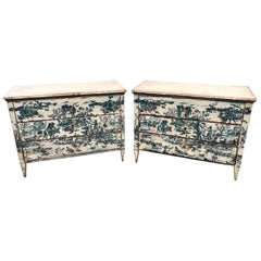 Pair of 19th Century Spanish Painted Commodes