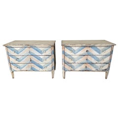 Antique Pair of 19th Century Spanish Painted Commodes