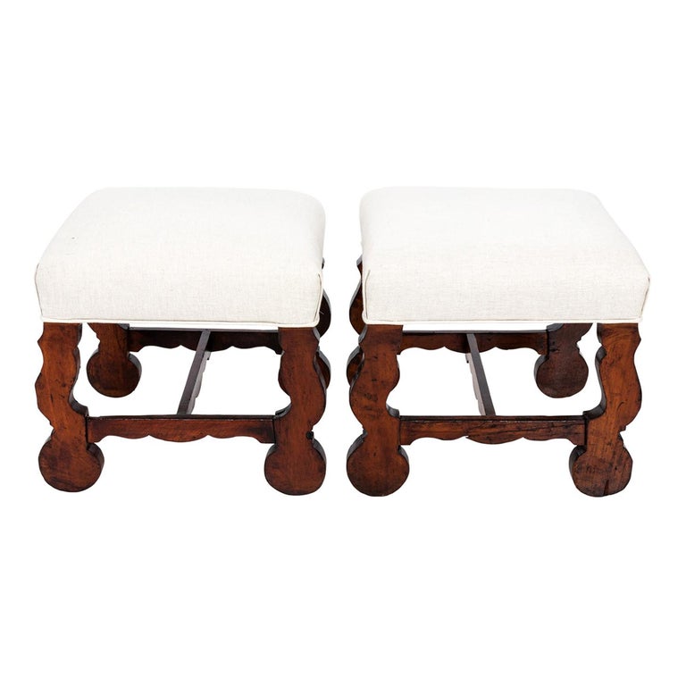 Pair of 19th Century Spanish Upholstered Benches at 1stDibs
