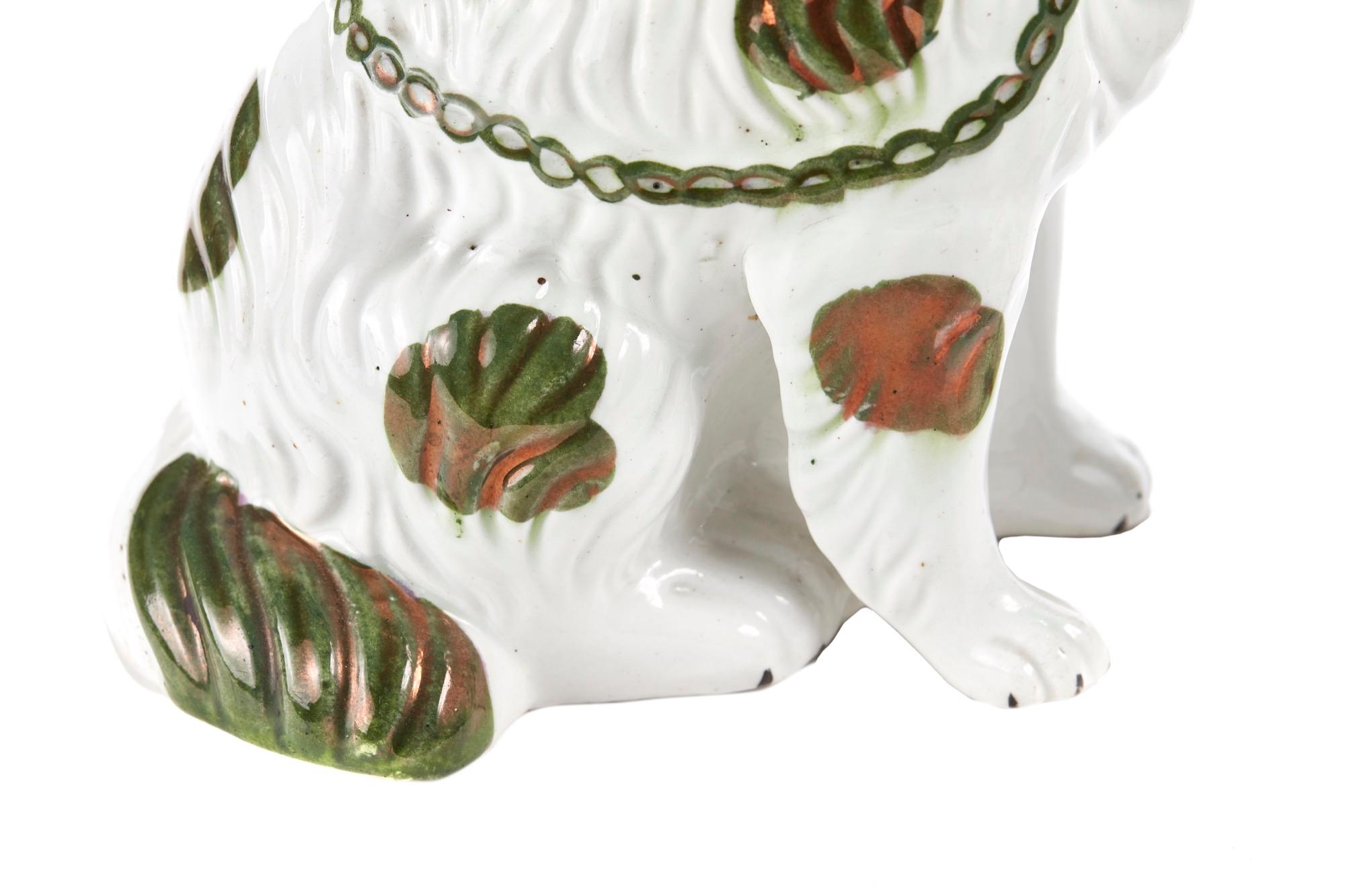 Pair of 19th Century Staffordshire Copper Lustre Spaniels In Excellent Condition In Stutton, GB